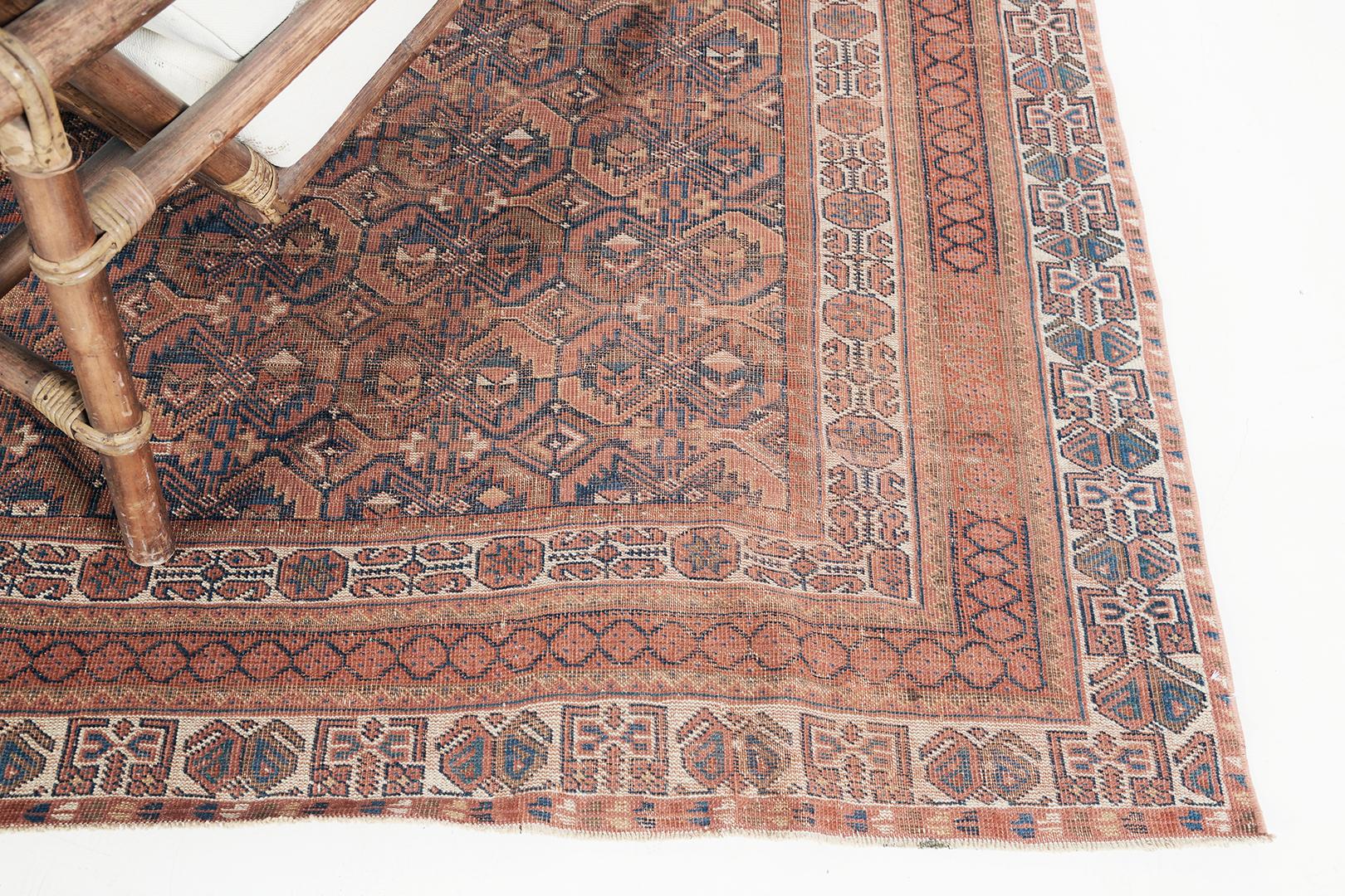 Hand-Knotted Antique Persian Ghashghaei Runner 29966 For Sale