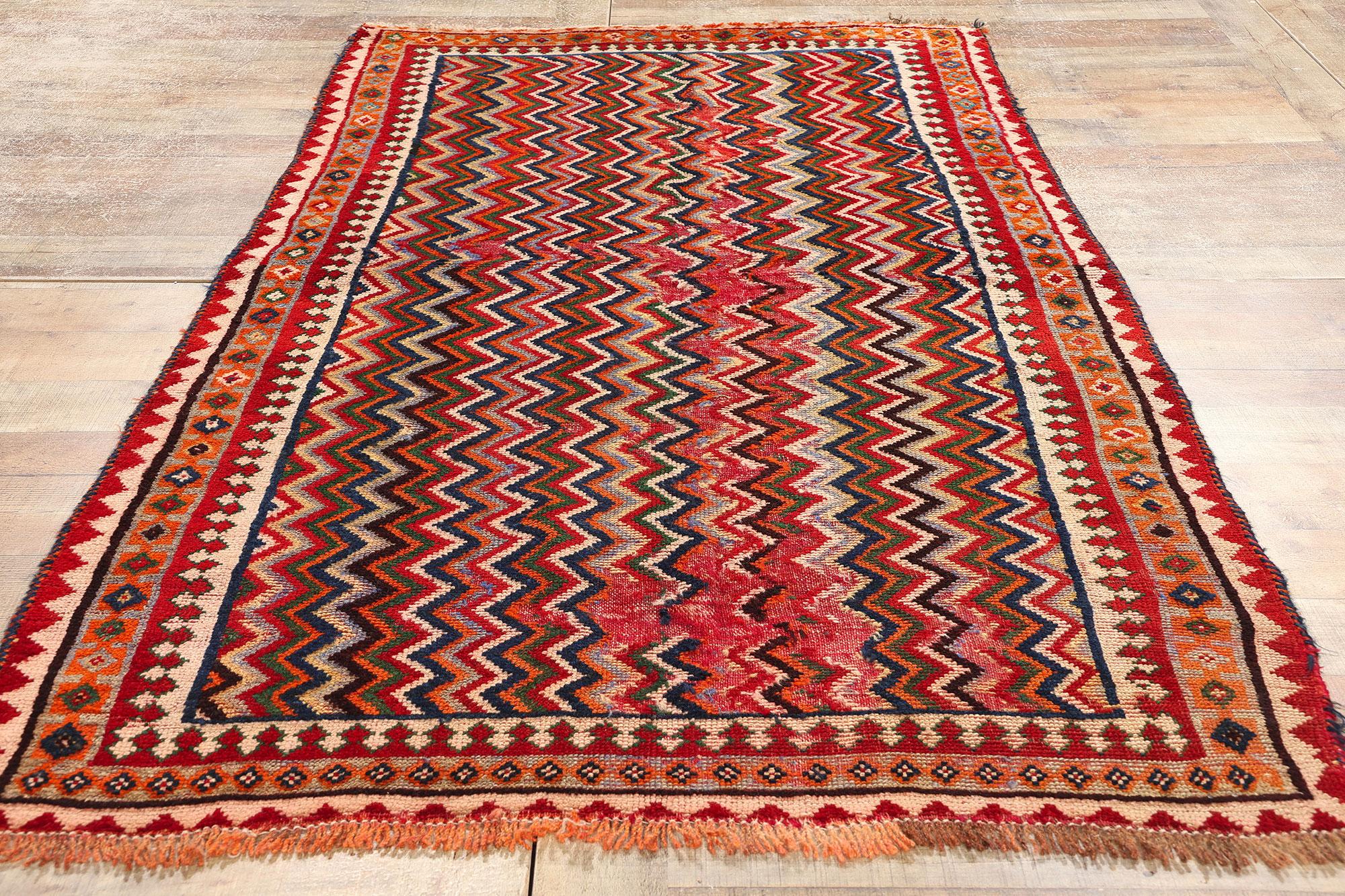 Laine Ancien tapis persan Qashqai en vente