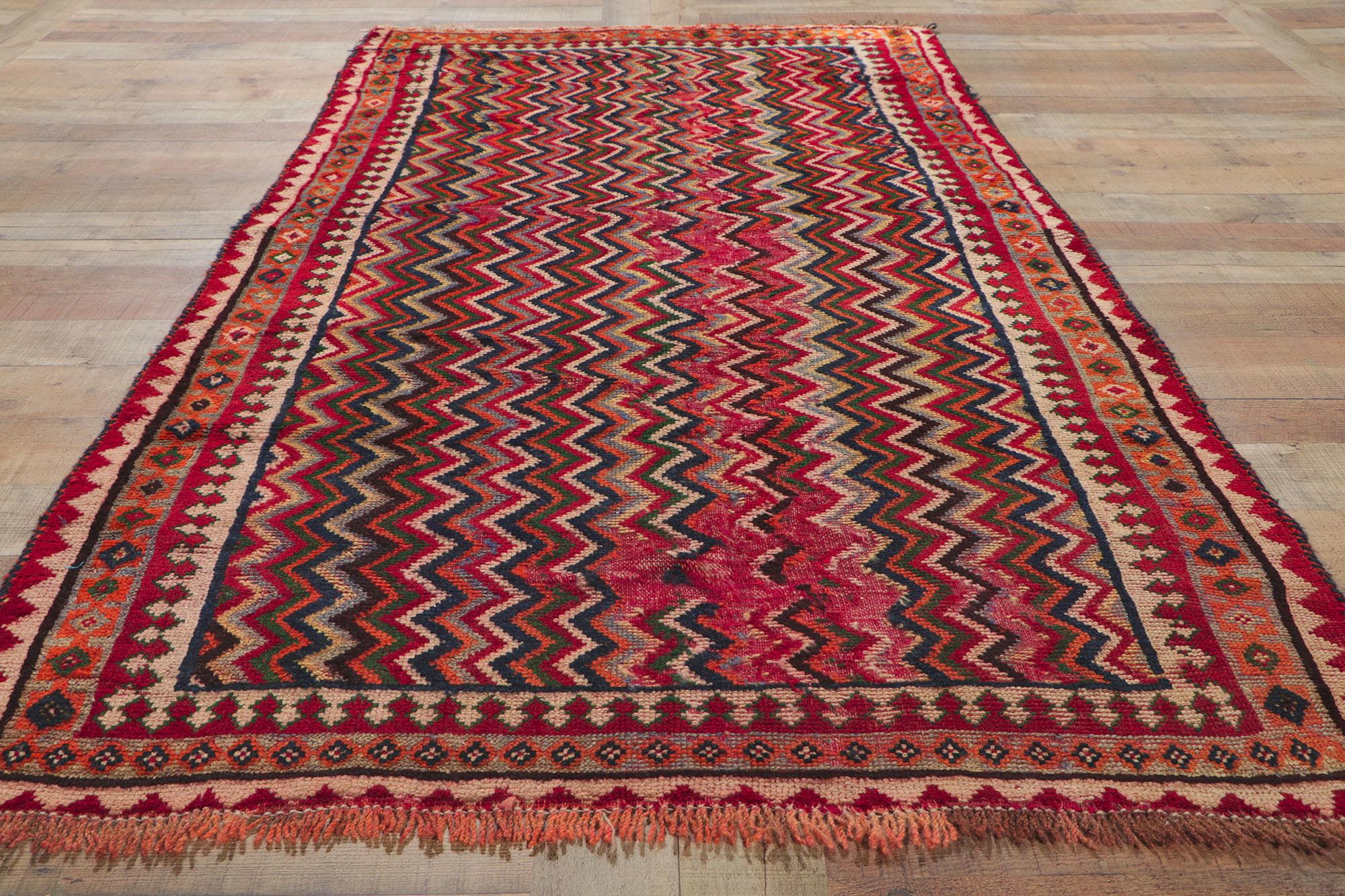 Antique Persian Ghashghaei Runner with Tribal Style For Sale 1
