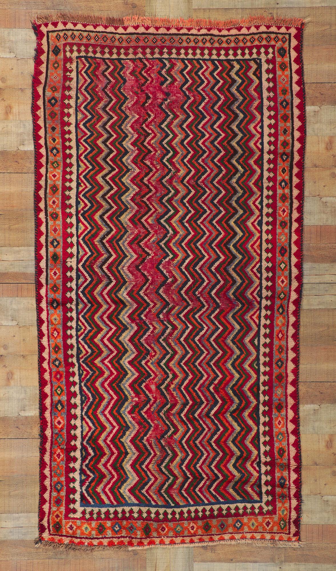 Antique Persian Ghashghaei Runner with Tribal Style For Sale 2
