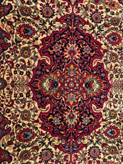 Antique Persian Esfahan Rug Ahmad Esfahan Handmade Persian Carpet 5x7