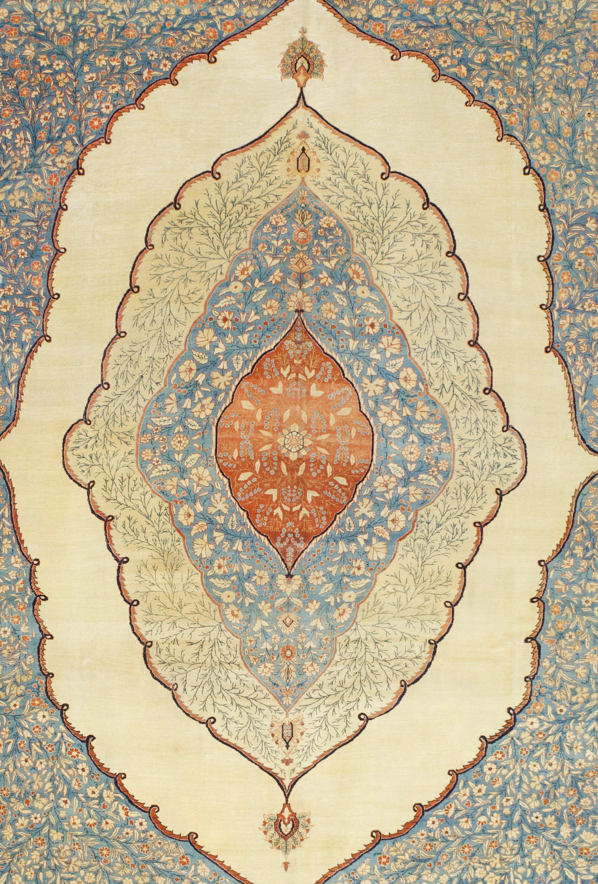 Antike persische Haji Jailli Tabriz Teppich 8'7