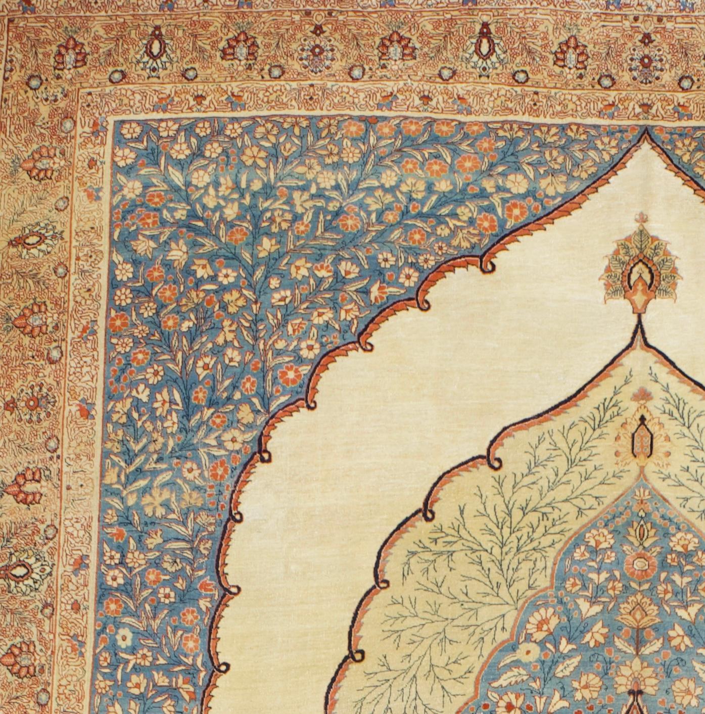 Antike persische Haji Jailli Tabriz Teppich 8'7