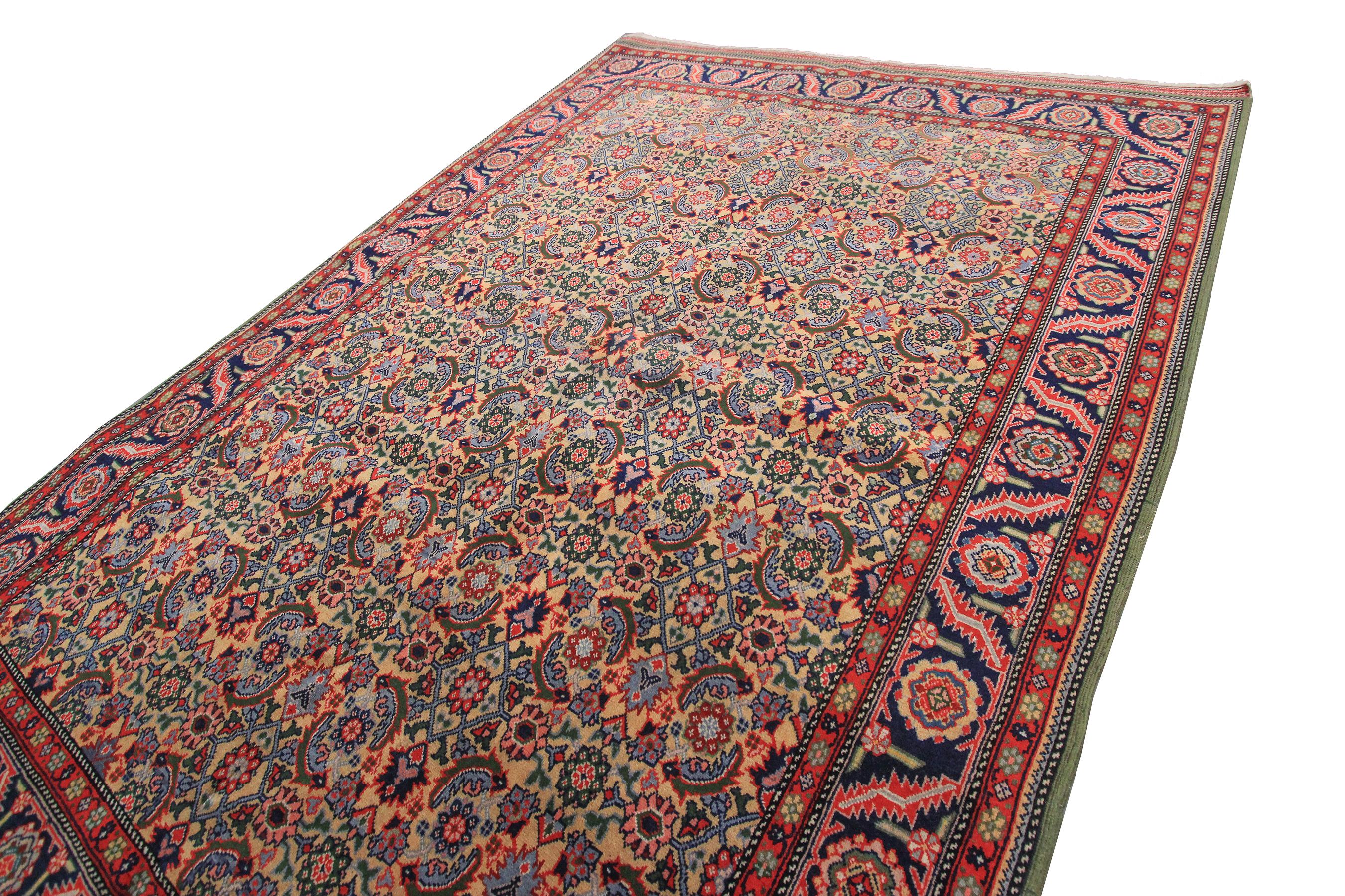 Rare Fine Antique Tapis Persan Tabriz Haji Jalili Hereke Farahan Jaune 
3'9