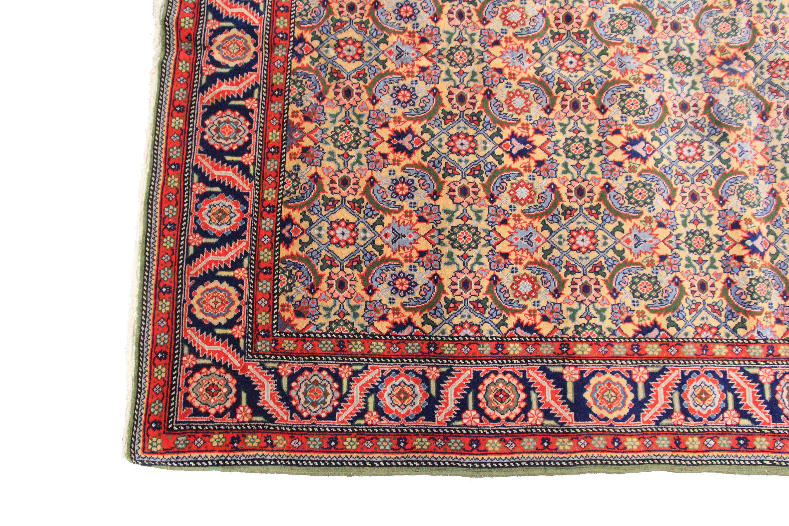 Tapis persan ancien Haji Jalili Tapis persan ancien de Tabriz géométrique sur toute sa surface 4x6 Excellent état à New York, NY