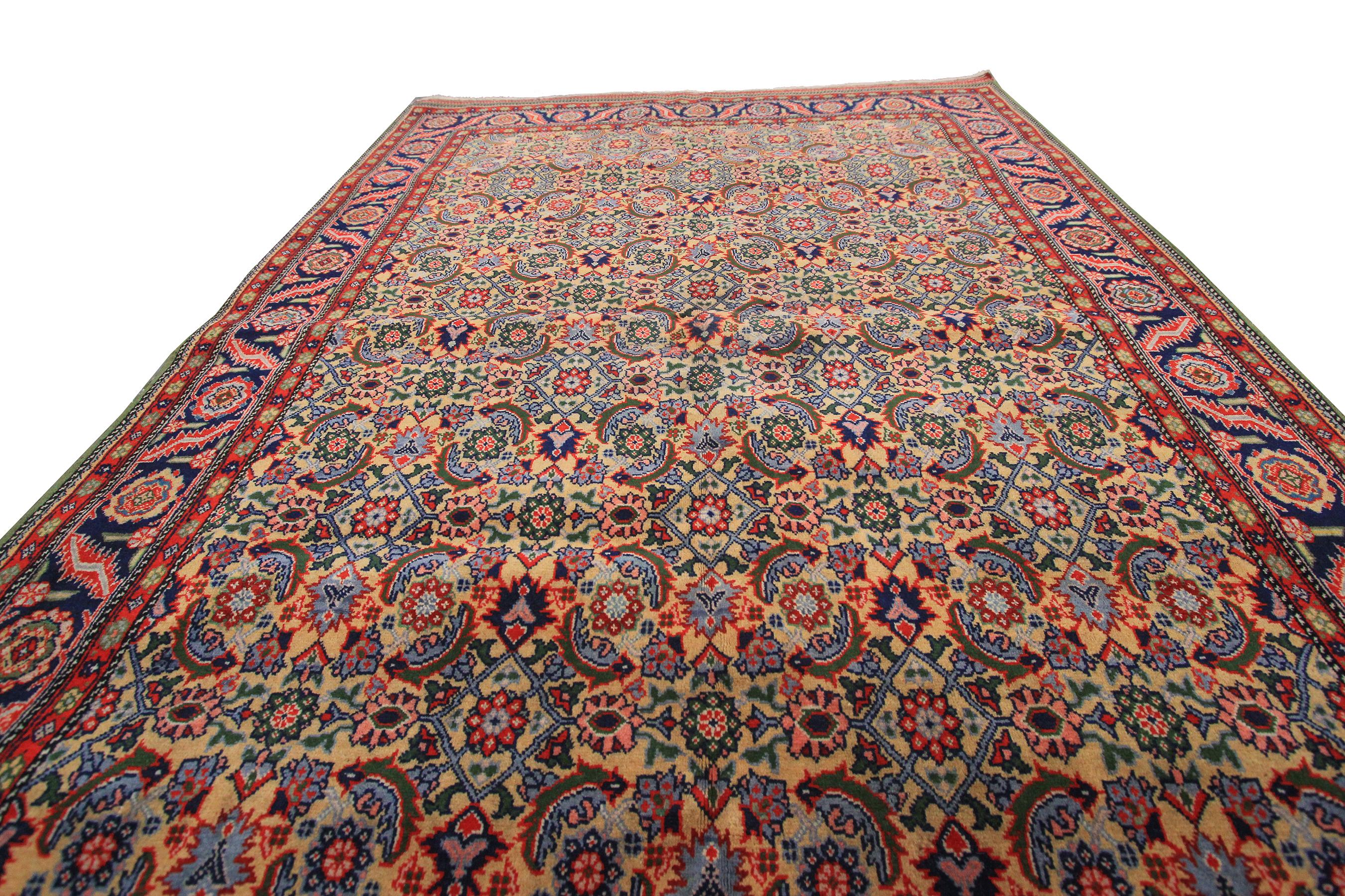 Début du 20ème siècle Tapis persan ancien Haji Jalili Tapis persan ancien de Tabriz géométrique sur toute sa surface 4x6