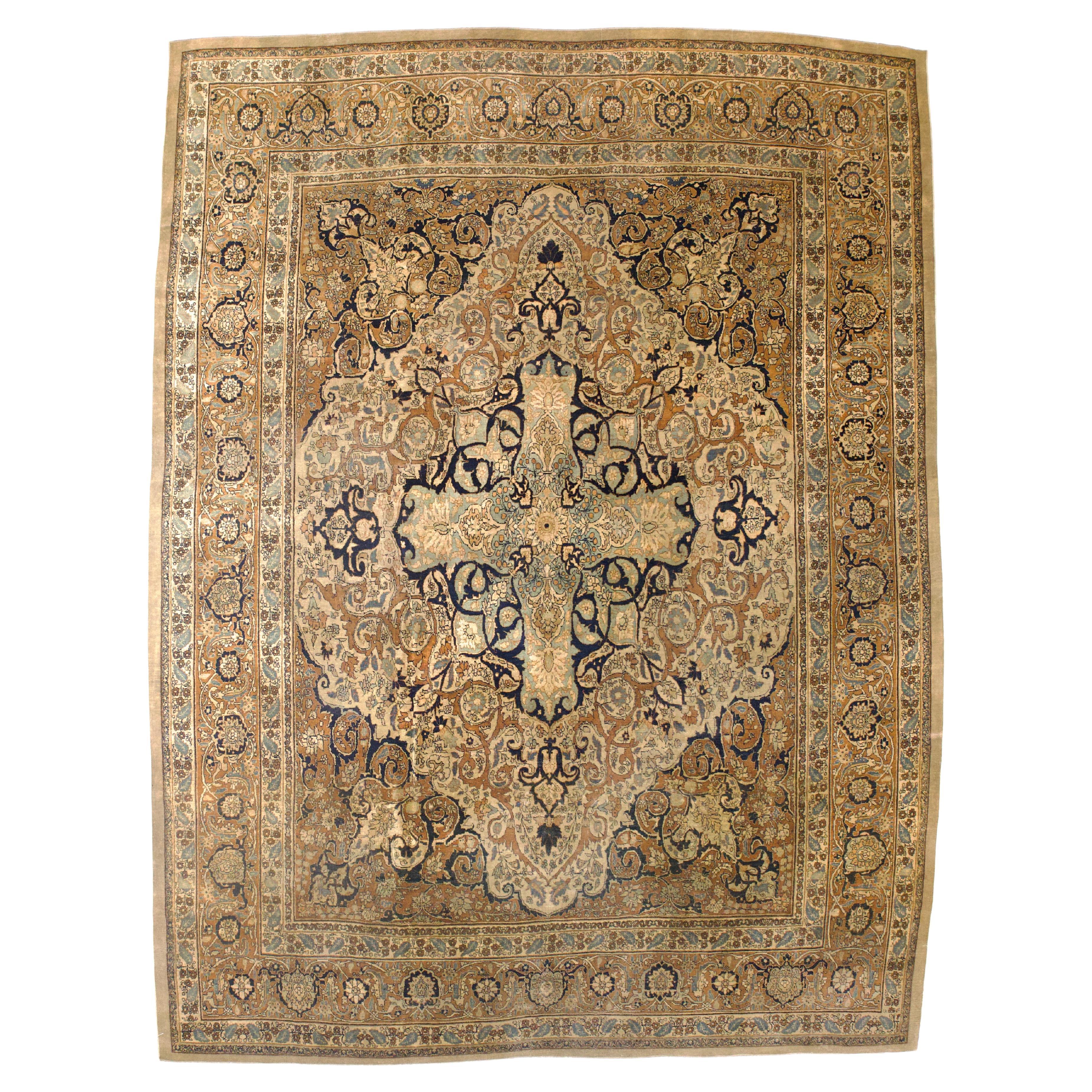 Antico Persiano Haji Jalili Tabriz 9'3" x 12'1" in vendita