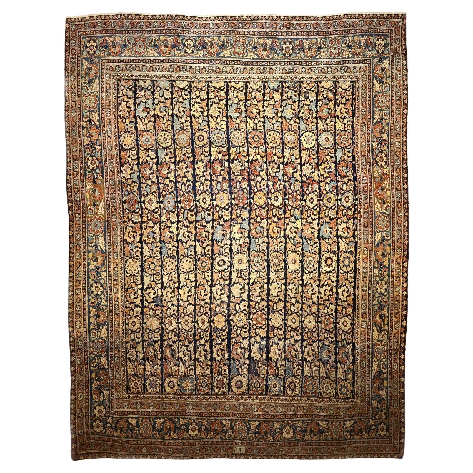 Antique Persian Haji Jalili Tabriz Rug 10’6" x 13’9”