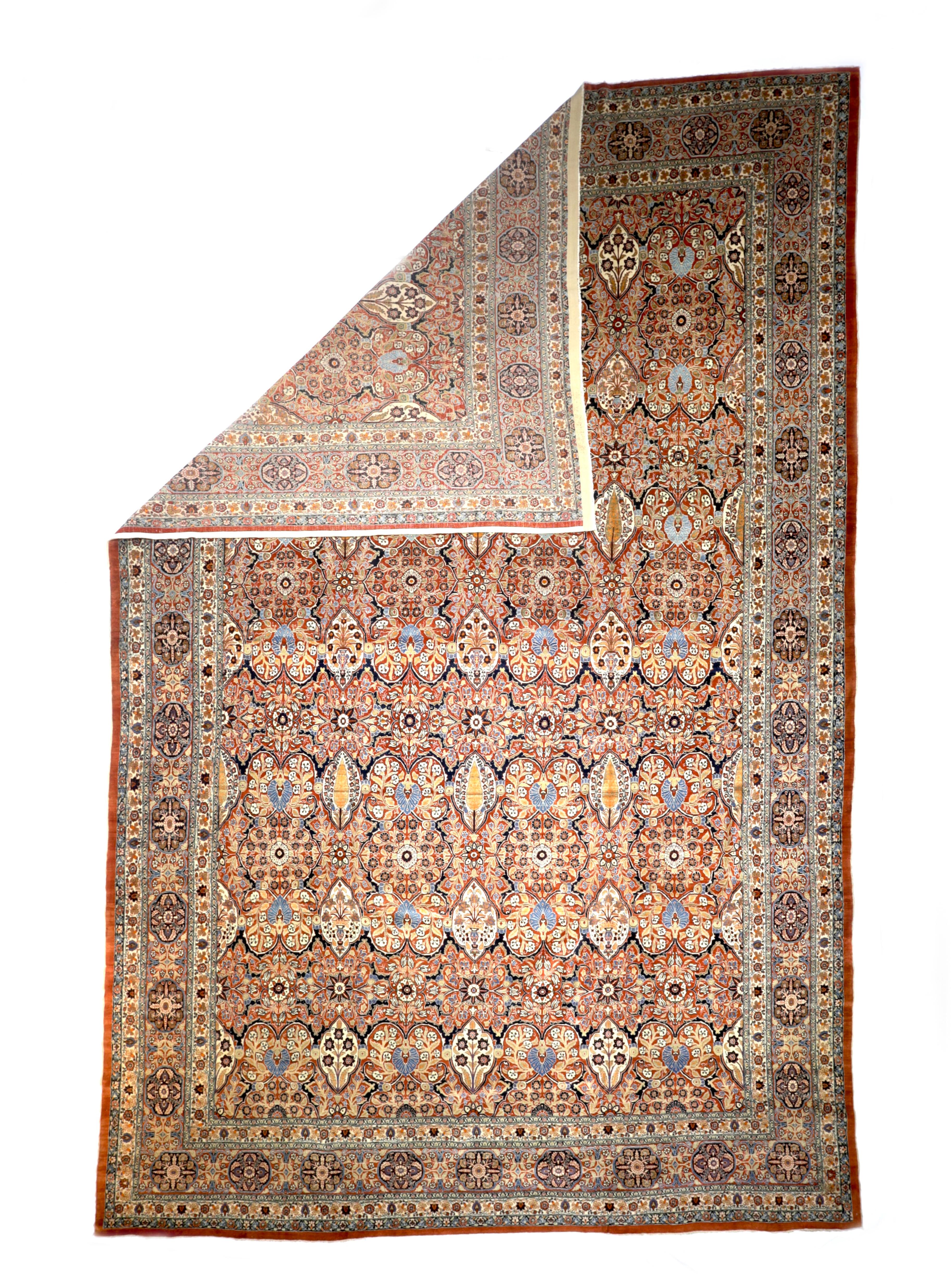 Antiker persischer Haji Jalili Tabriz Teppich 12'5 x 19'4 (Handgeknüpft) im Angebot