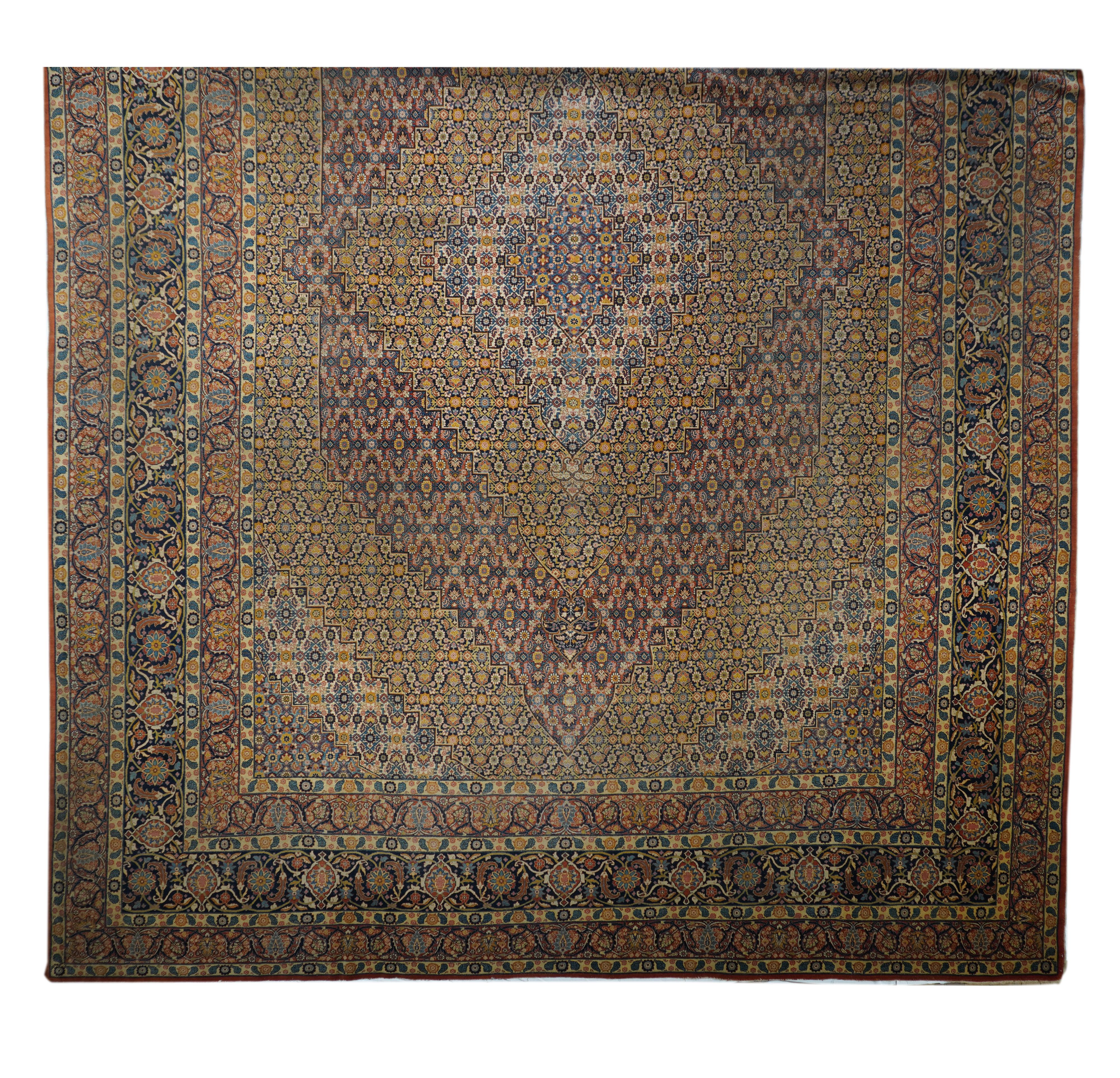 Antiker persischer Haji Jalili Tabriz Teppich 13'6 x 18'7 (Persisch) im Angebot