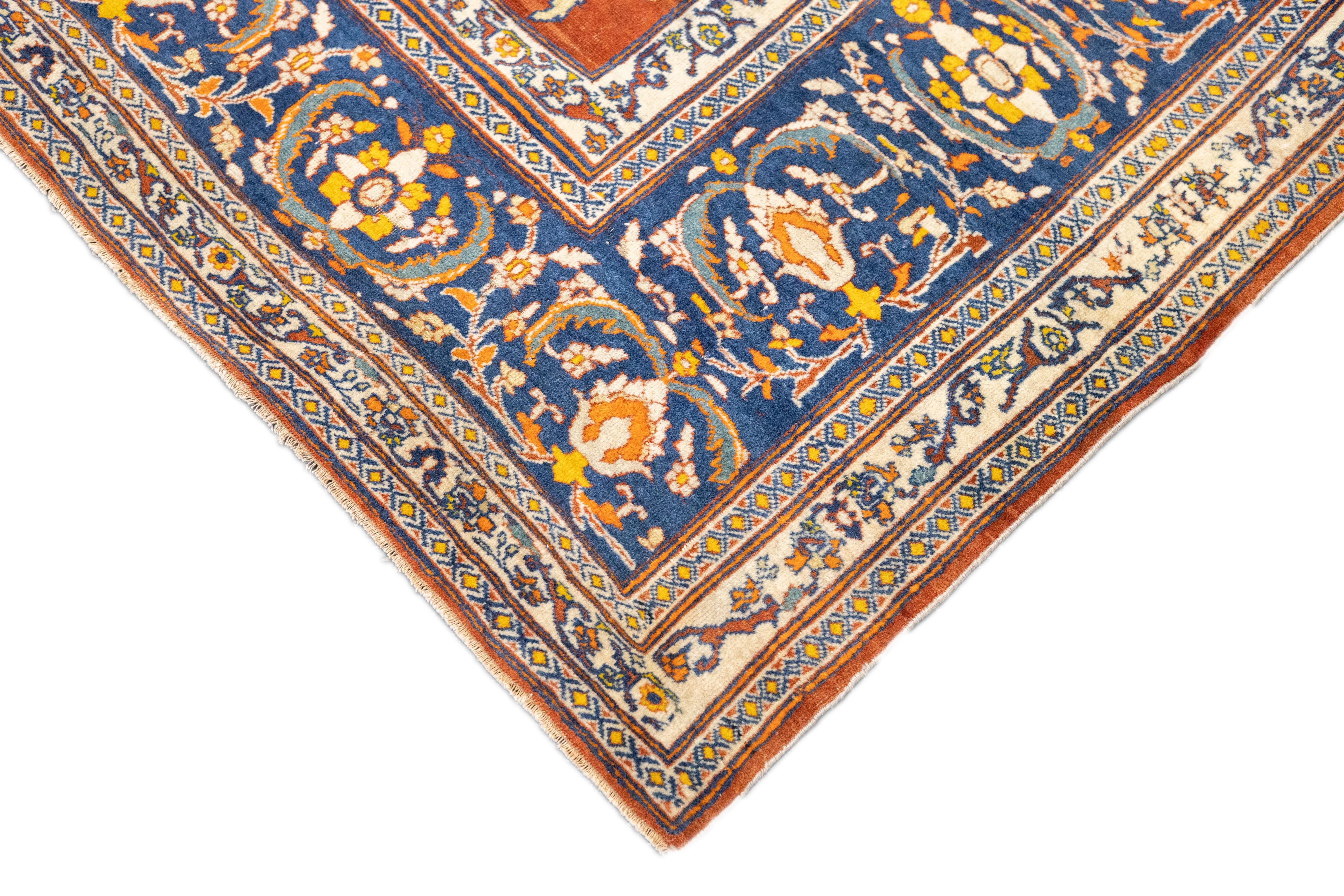 Antiker persischer Haji Jalili Täbris-Teppich 4'8'' x 6'0