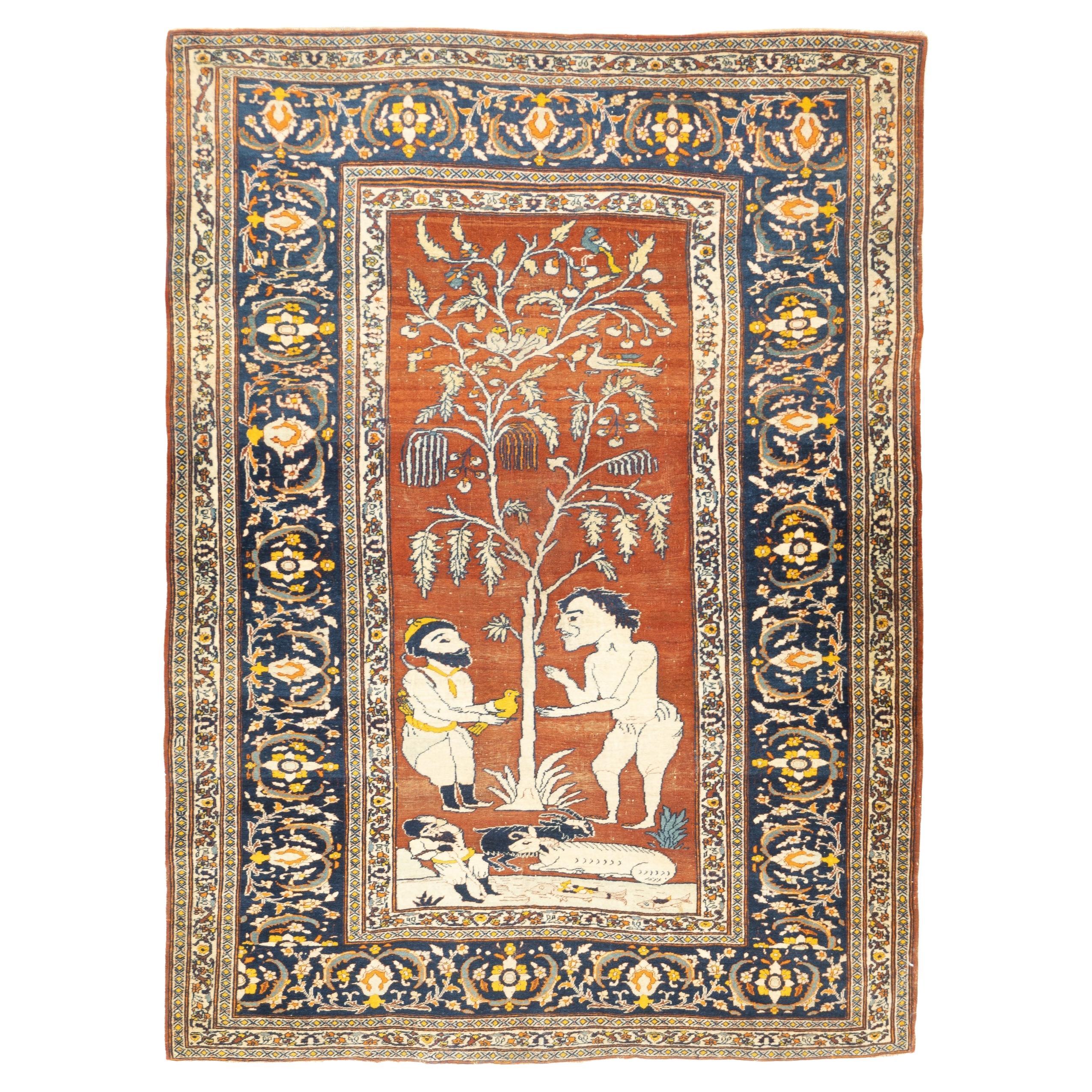 Tapis persan antique Haji Jalili Tabriz 4'8'' x 6'0"