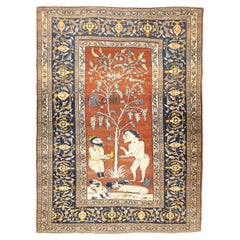Antique Persian Haji Jalili Tabriz Rug 4'8'' x 6'0"