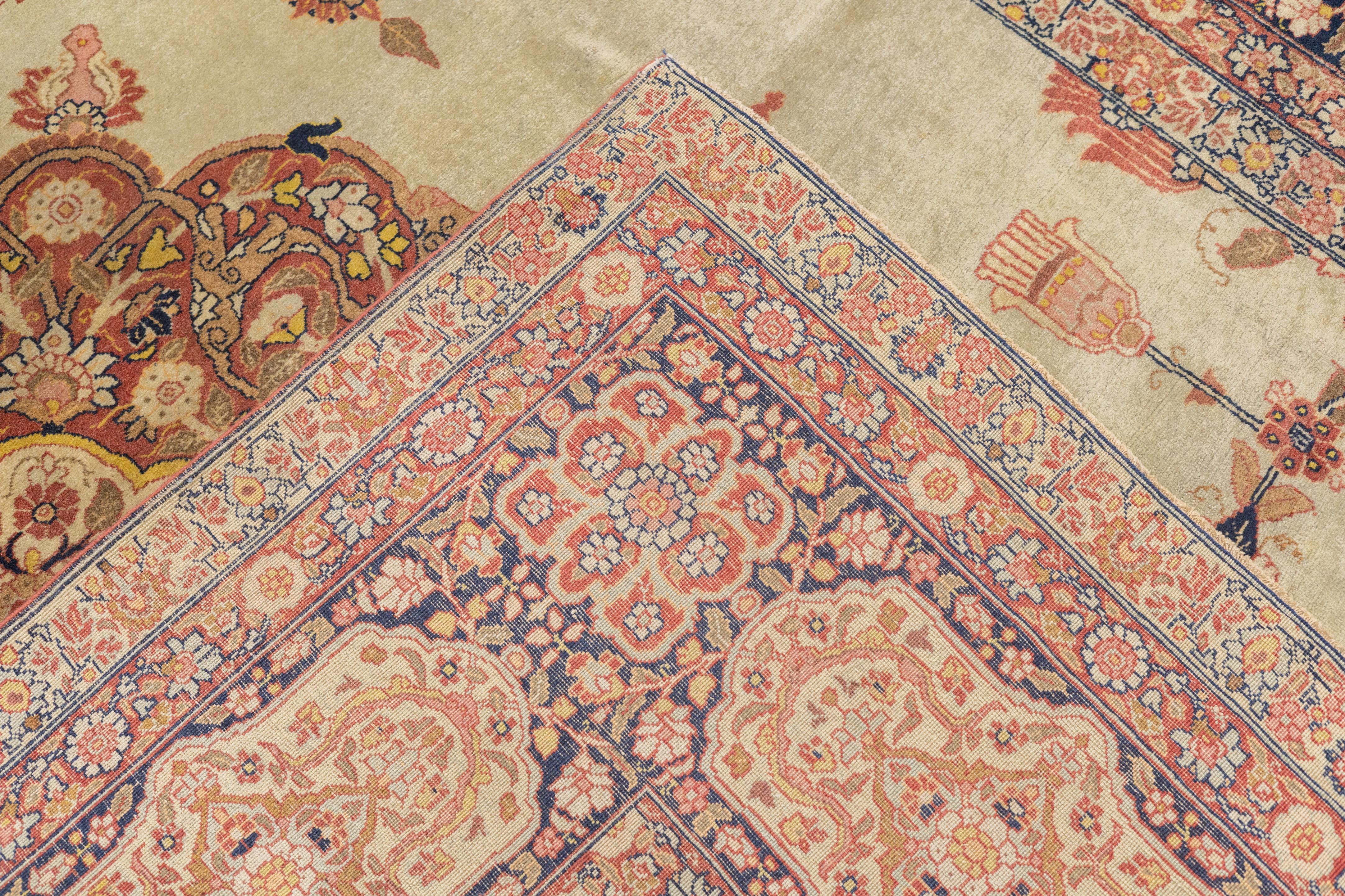 Tappeto antico persiano Haji Jalili Tabriz 9'1'' x 12'9'' in vendita 3
