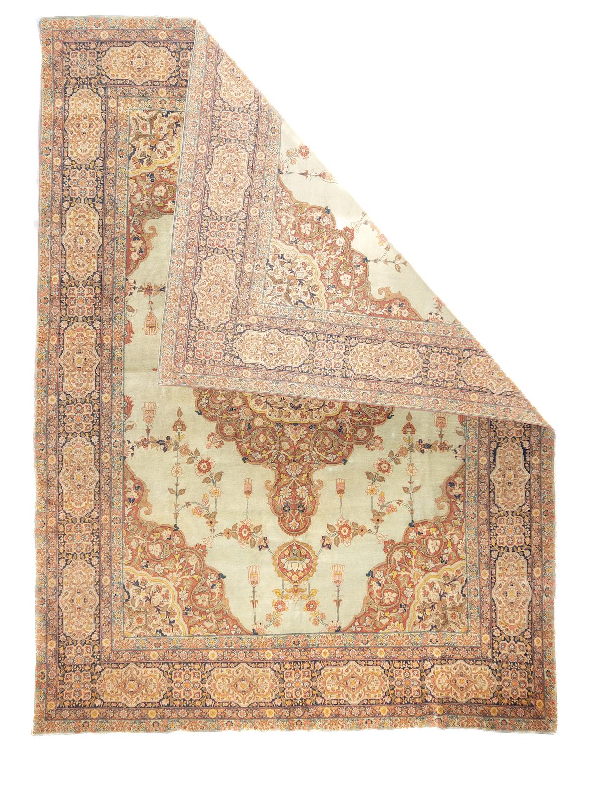 Tappeto antico persiano Haji Jalili Tabriz 9'1'' x 12'9''. Questo tappeto Tabriz del tipo 