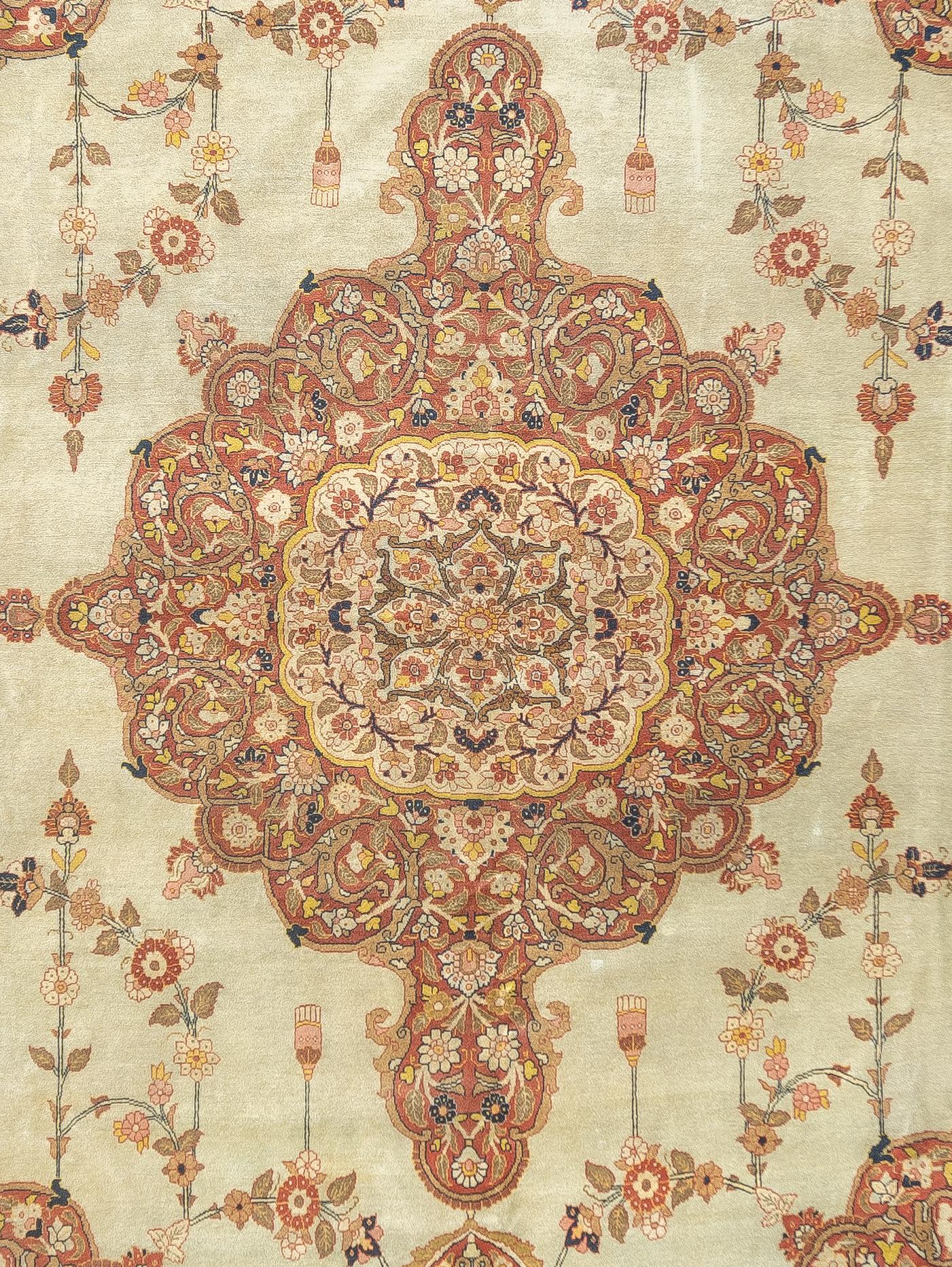 Persiano Tappeto antico persiano Haji Jalili Tabriz 9'1'' x 12'9'' in vendita
