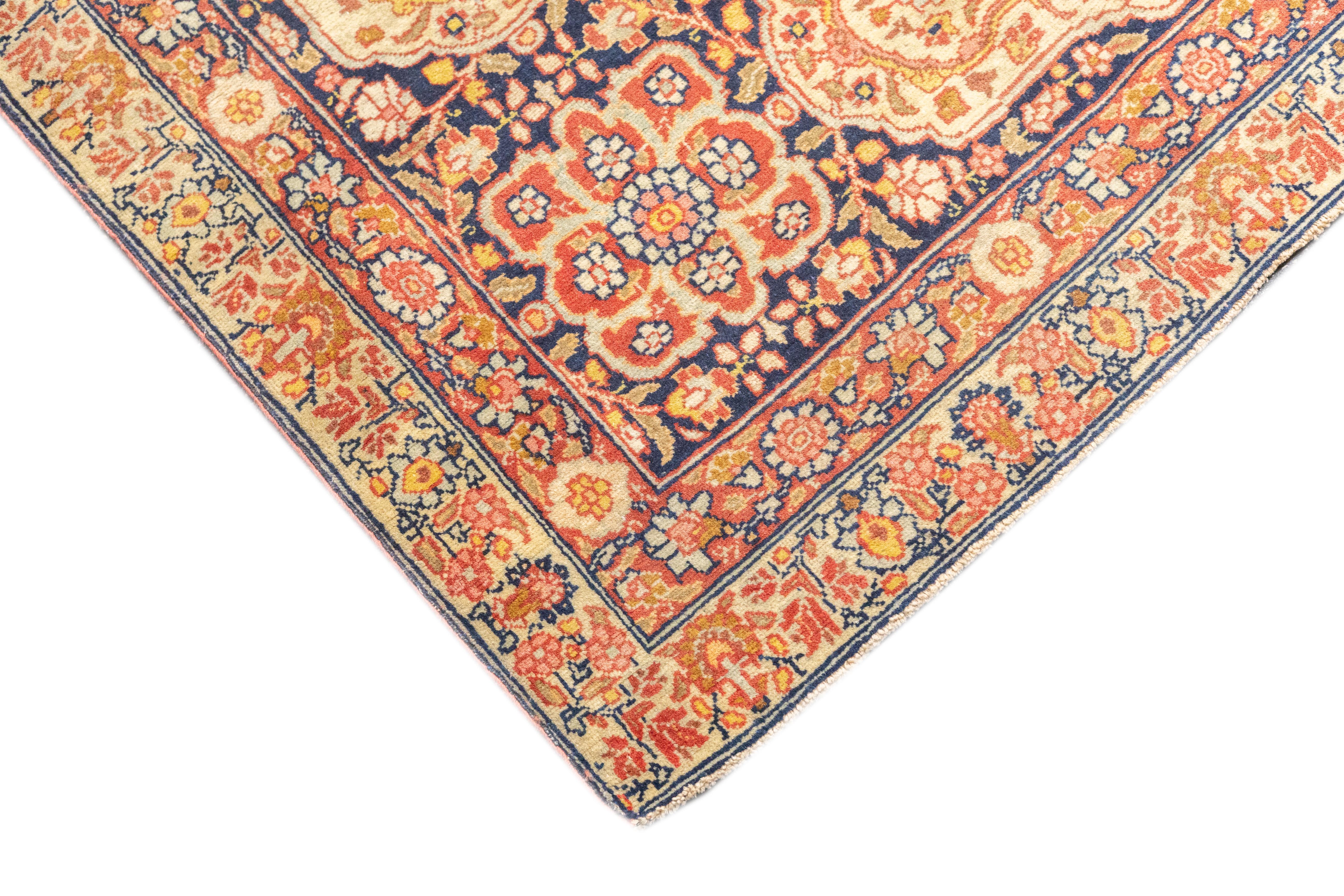 Annodato a mano Tappeto antico persiano Haji Jalili Tabriz 9'1'' x 12'9'' in vendita