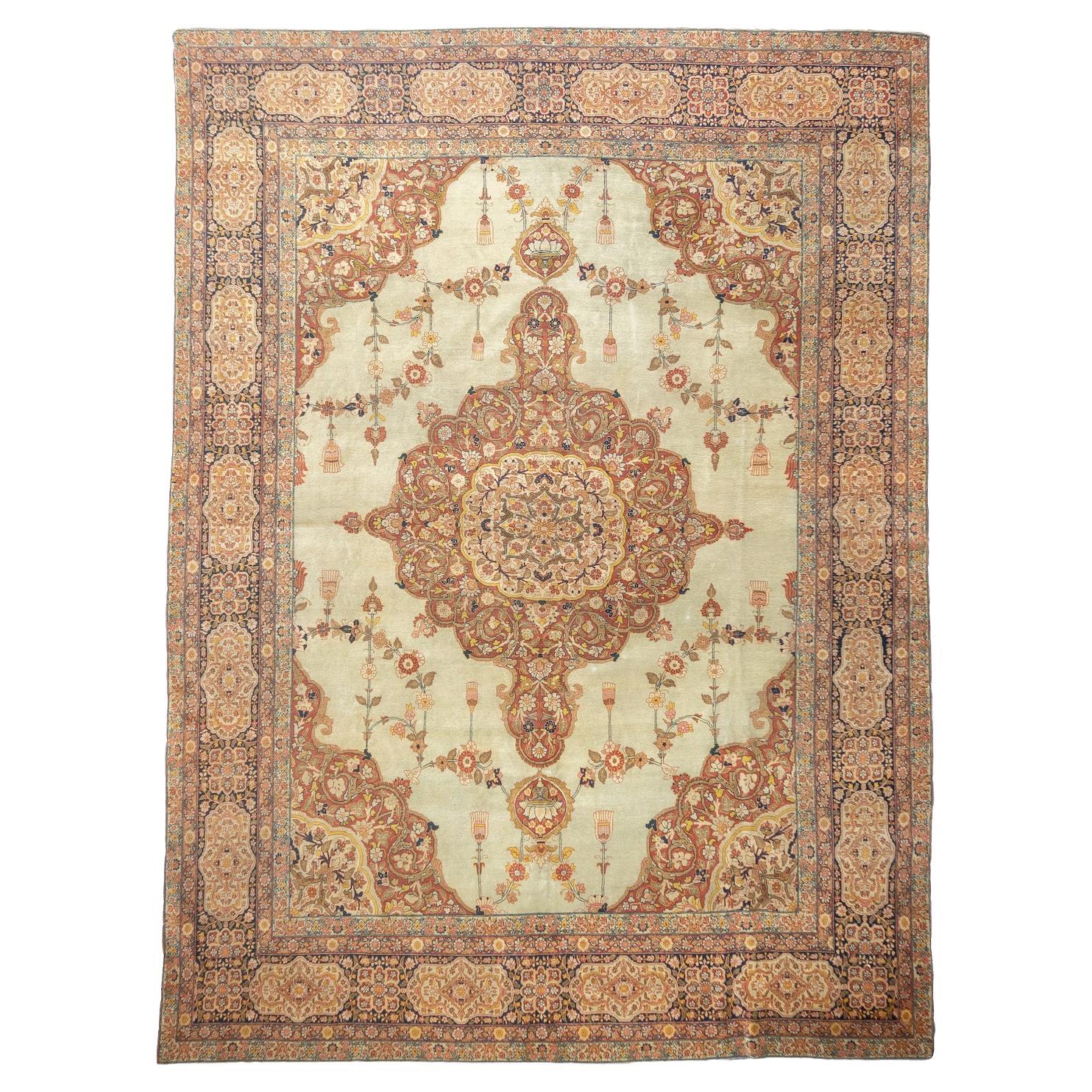 Antique Persian Haji Jalili Tabriz Rug 9'1'' x 12'9''