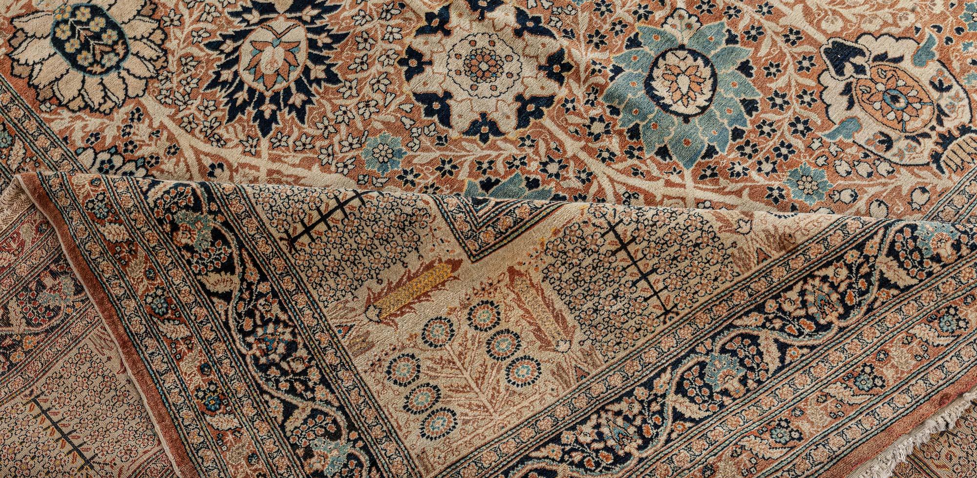 Hand-Knotted Antique Persian Haji Jalili Tabriz Rug For Sale