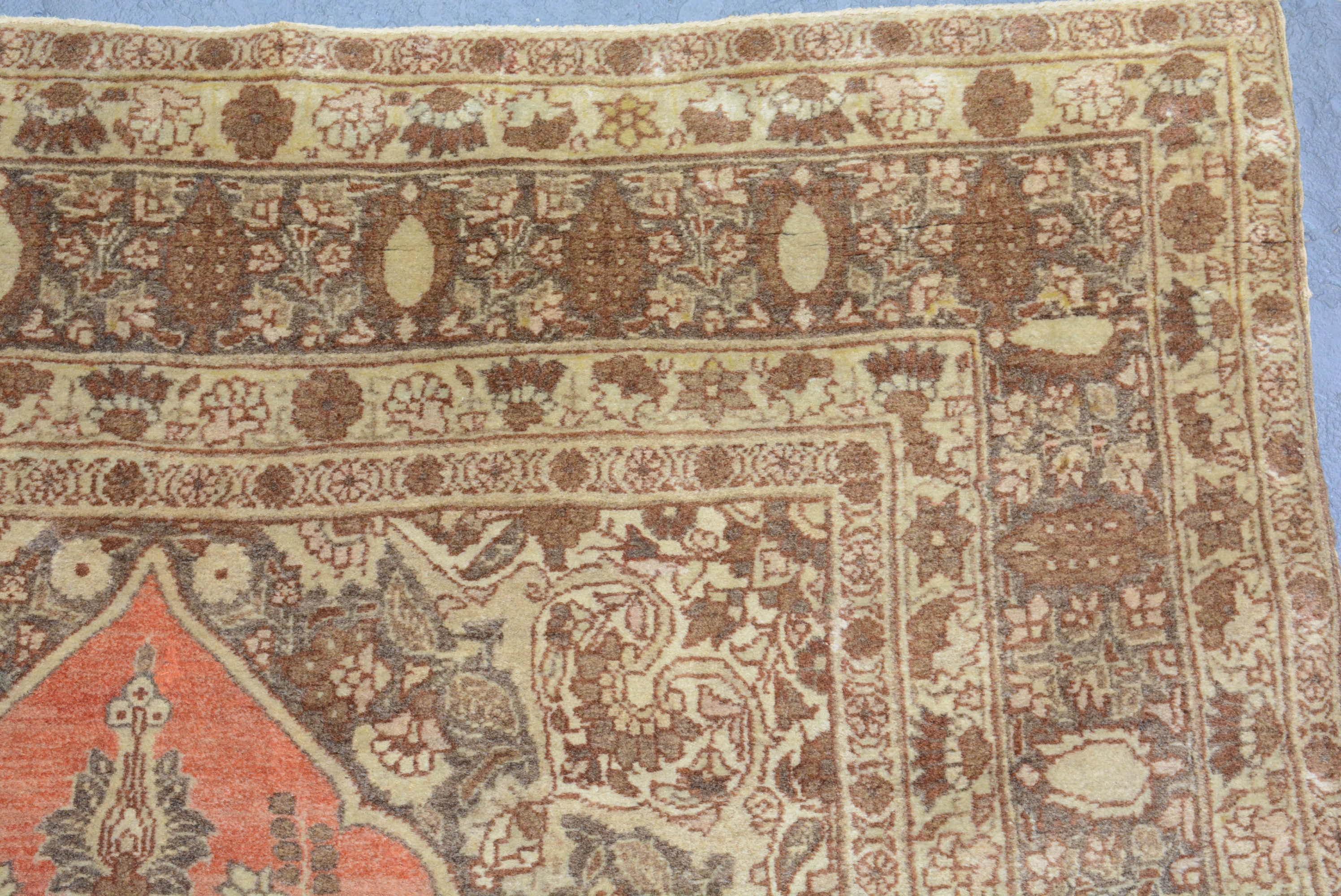 19th Century Antique Persian Haji Jalili Tabriz Rug For Sale