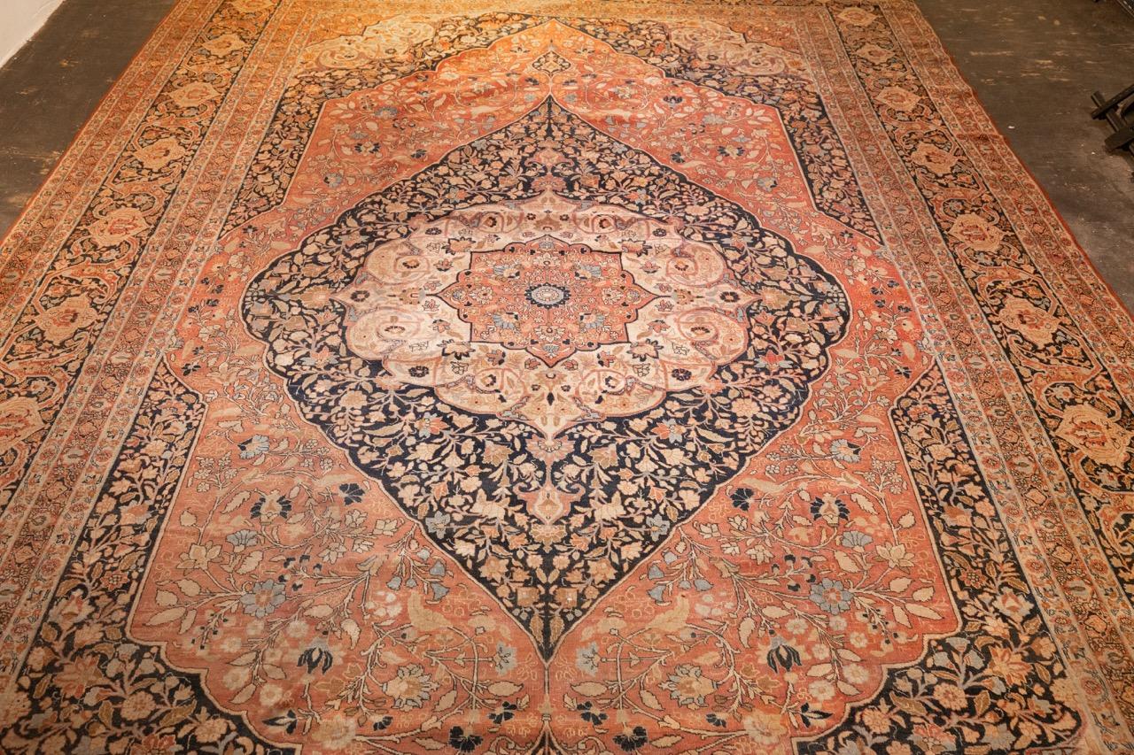 Antique Persian Hajijalili Tabriz Rug 11’0