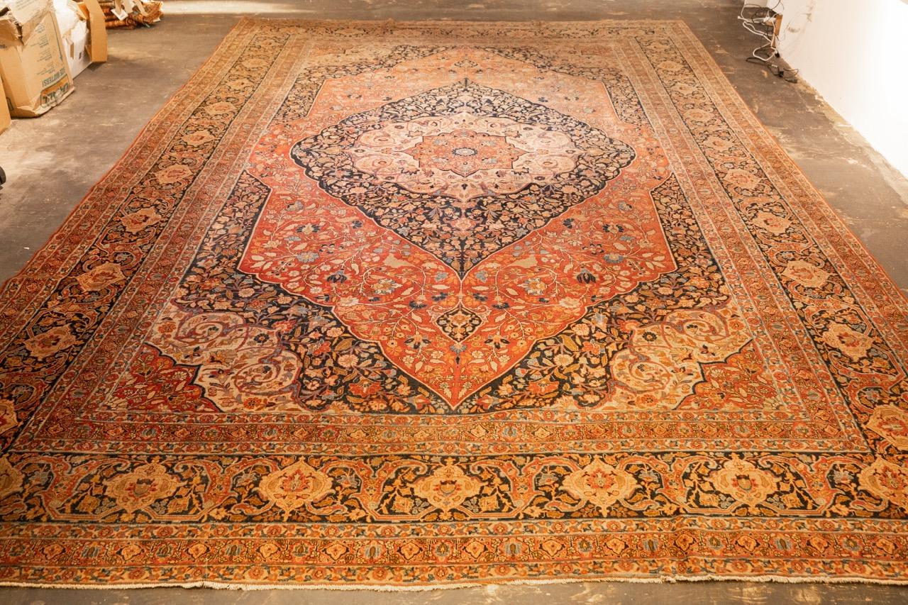 Antique Persian Hajijalili Tabriz Rug 11’0