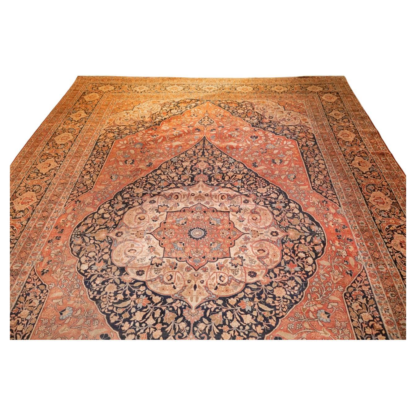 Antique Persian Hajijalili Tabriz Rug 11’0" x 18’0" For Sale