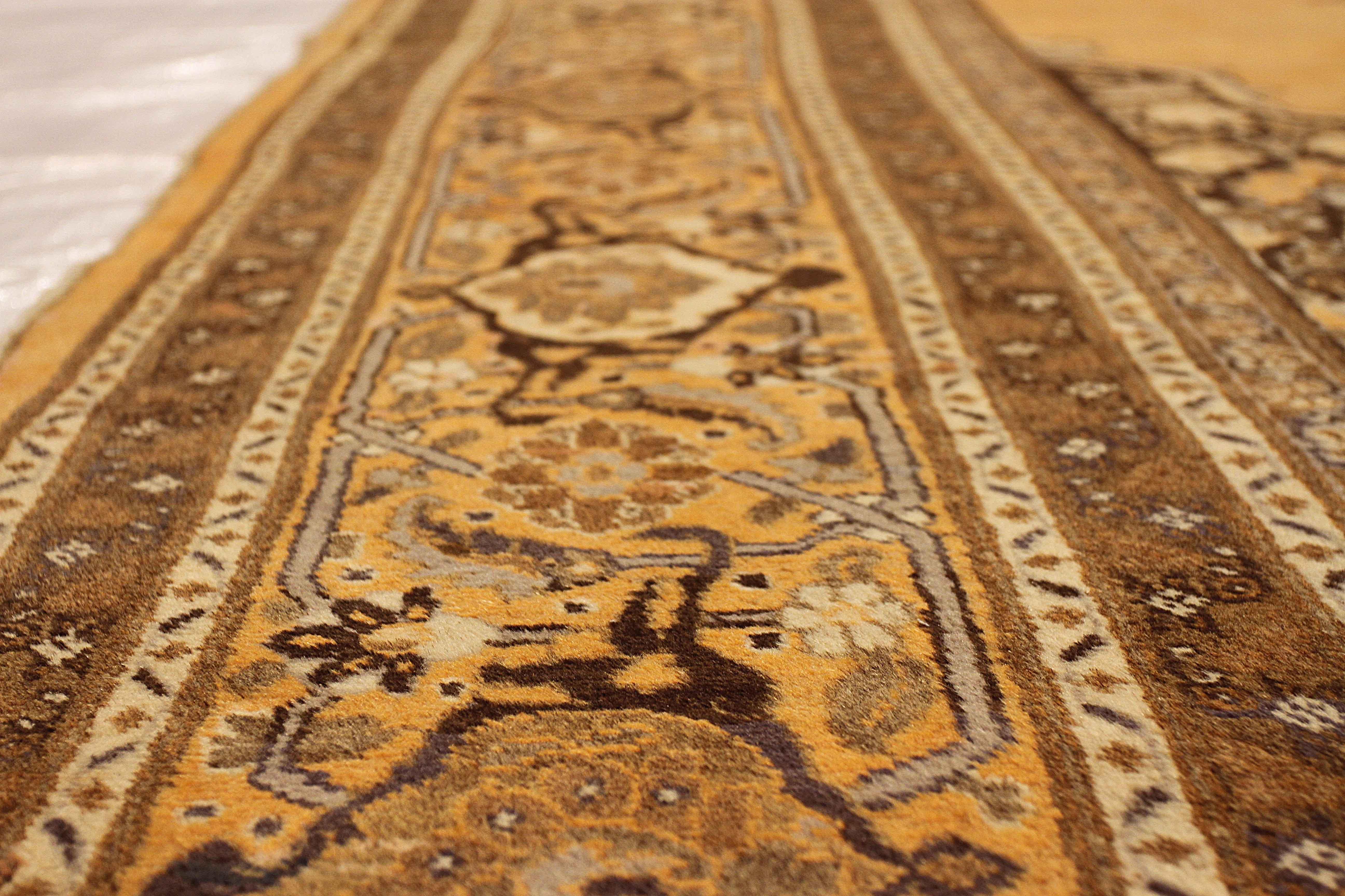 Hand-Knotted Antique Persian Hajjalili Rug with Central Medallion and Floral Art, circa 1910s For Sale
