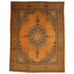Antique Persian Hajjalili Rug with Central Medallion and Floral Art, circa 1910s