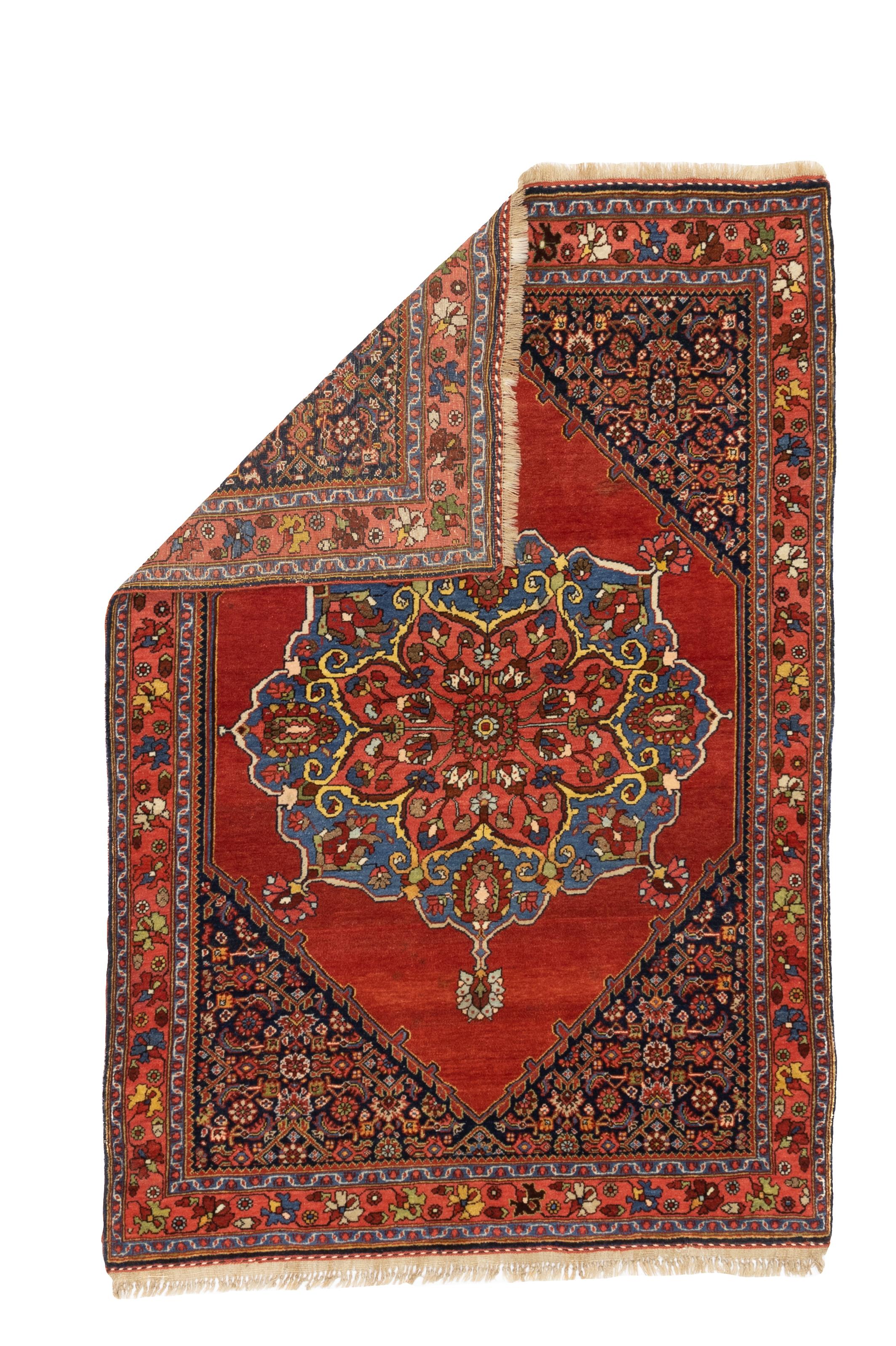 Antiker persischer Halva-Bidjar-Teppich 3'7