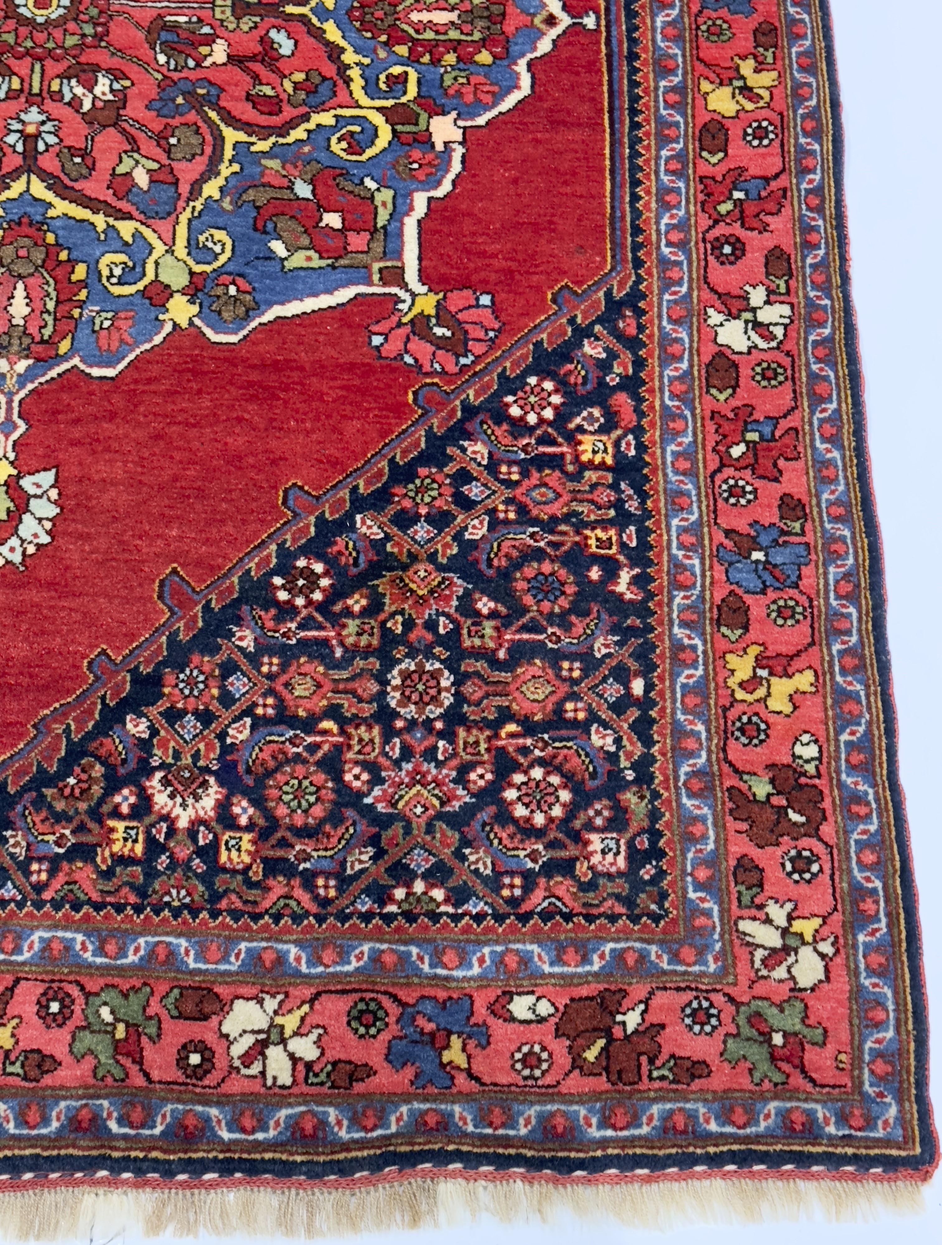 Antiker persischer Halva-Bidjar-Teppich 3'7