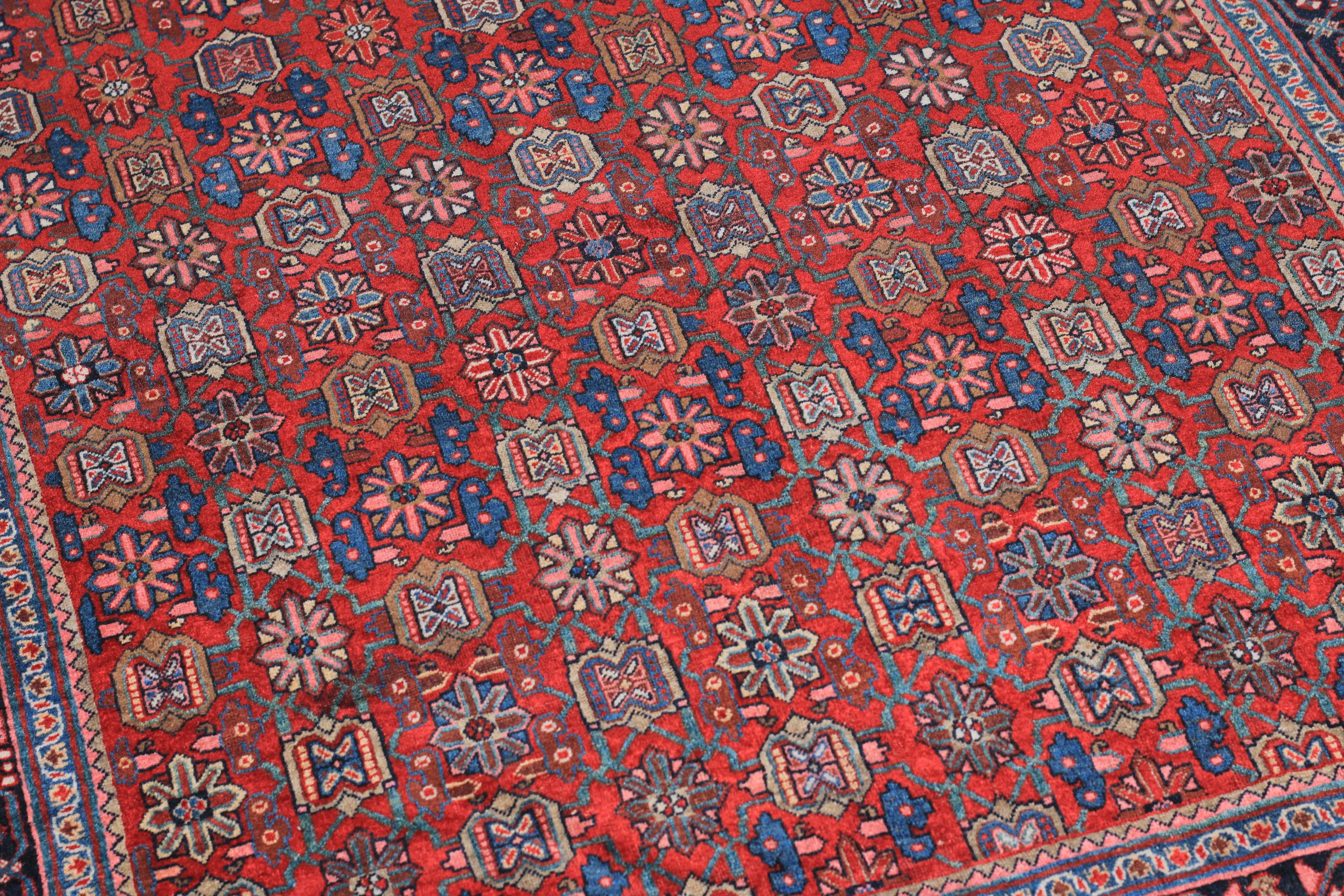 Wool Antique Persian Halvai Bidjar Rug 4’10