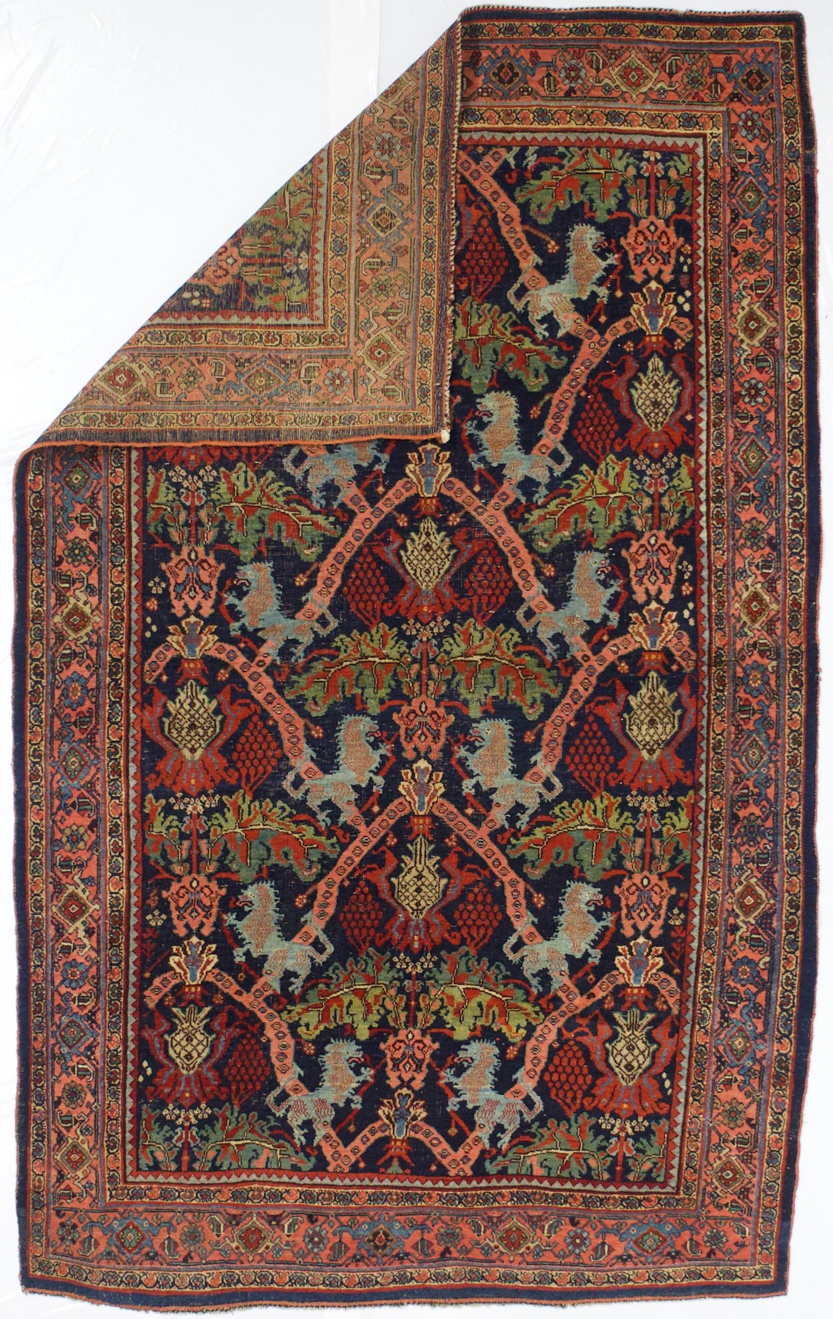 Antiker persischer Halvai Bidjar Teppich 4'9