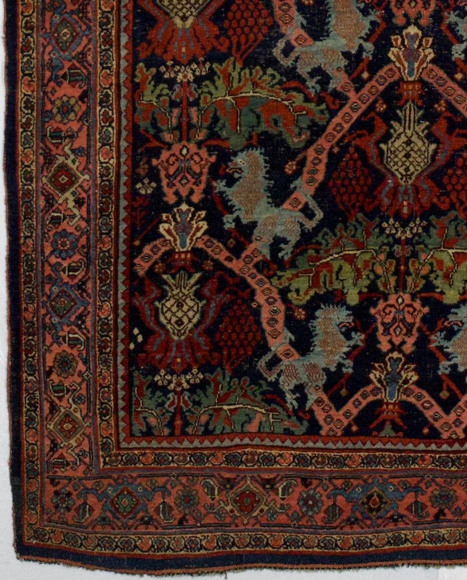 Antiker persischer Halvai Bidjar Teppich 4'9