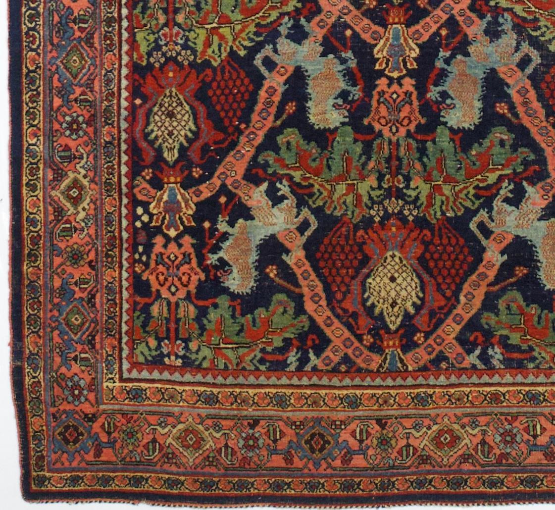 Antiker persischer Halvai Bidjar Teppich 4'9