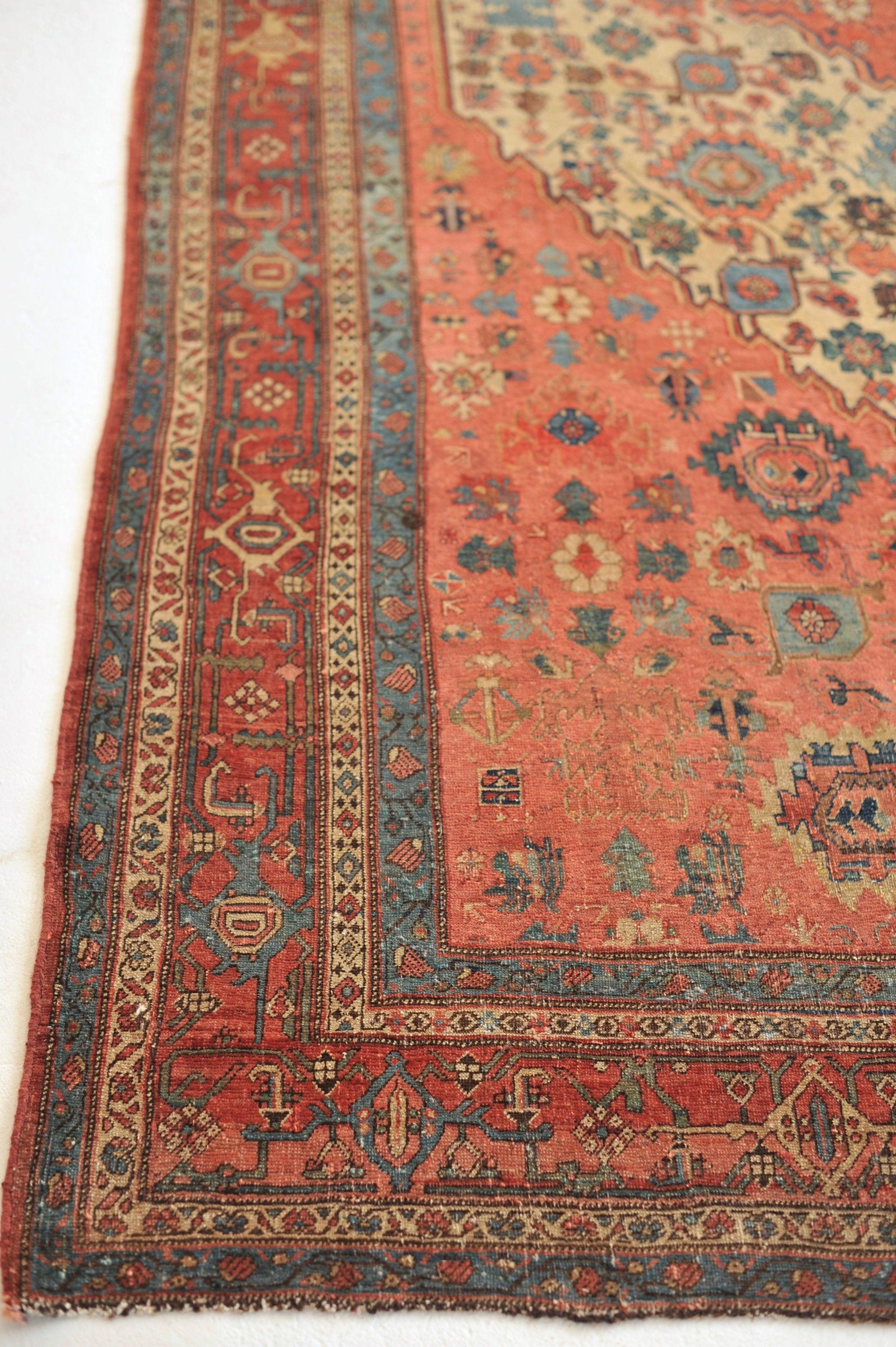 Antiker persischer Halvai Bidjar-Teppich aus Persien, um 1895 (Stammeskunst) im Angebot