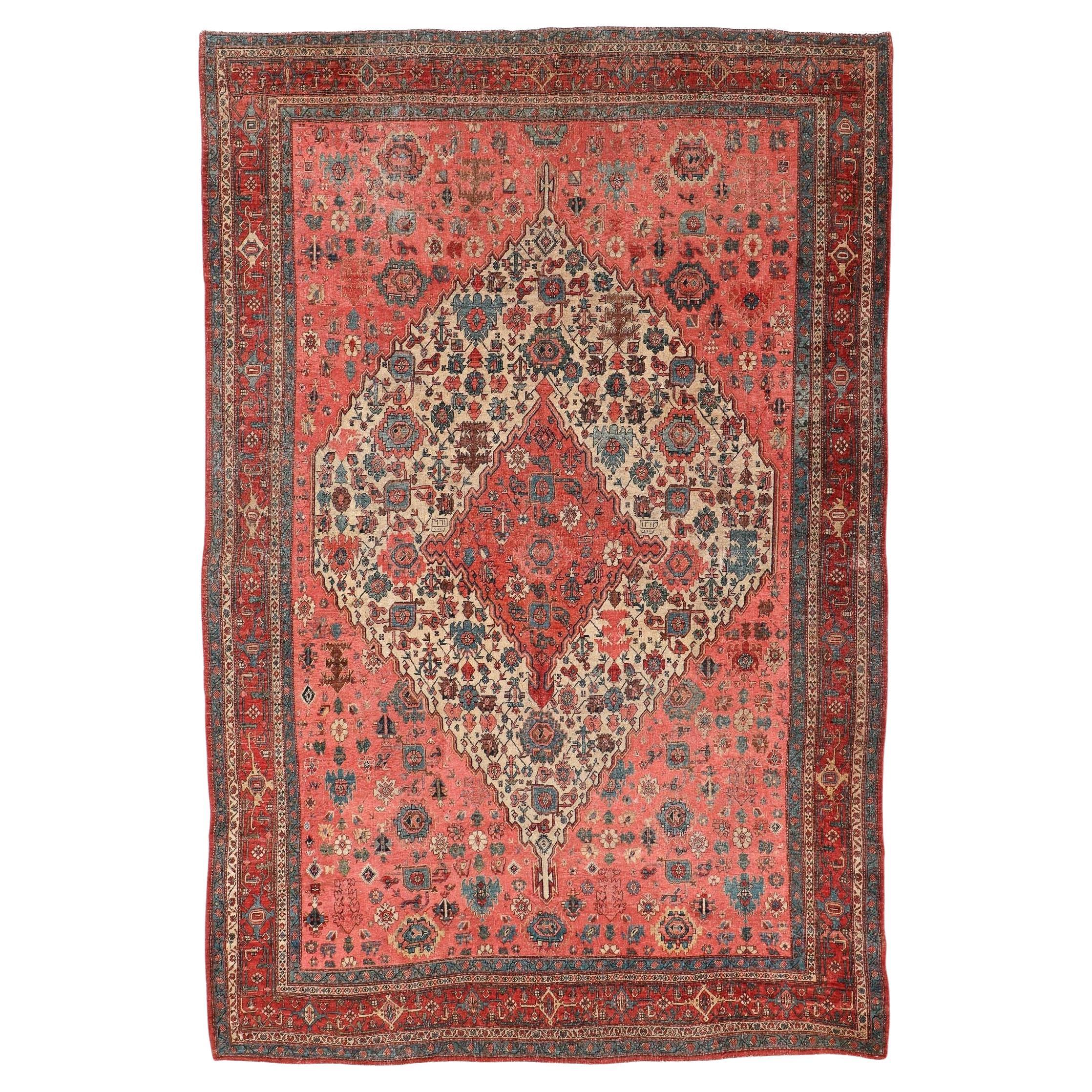 Alfombra persa antigua Halvai Bidjar, c. 1895
