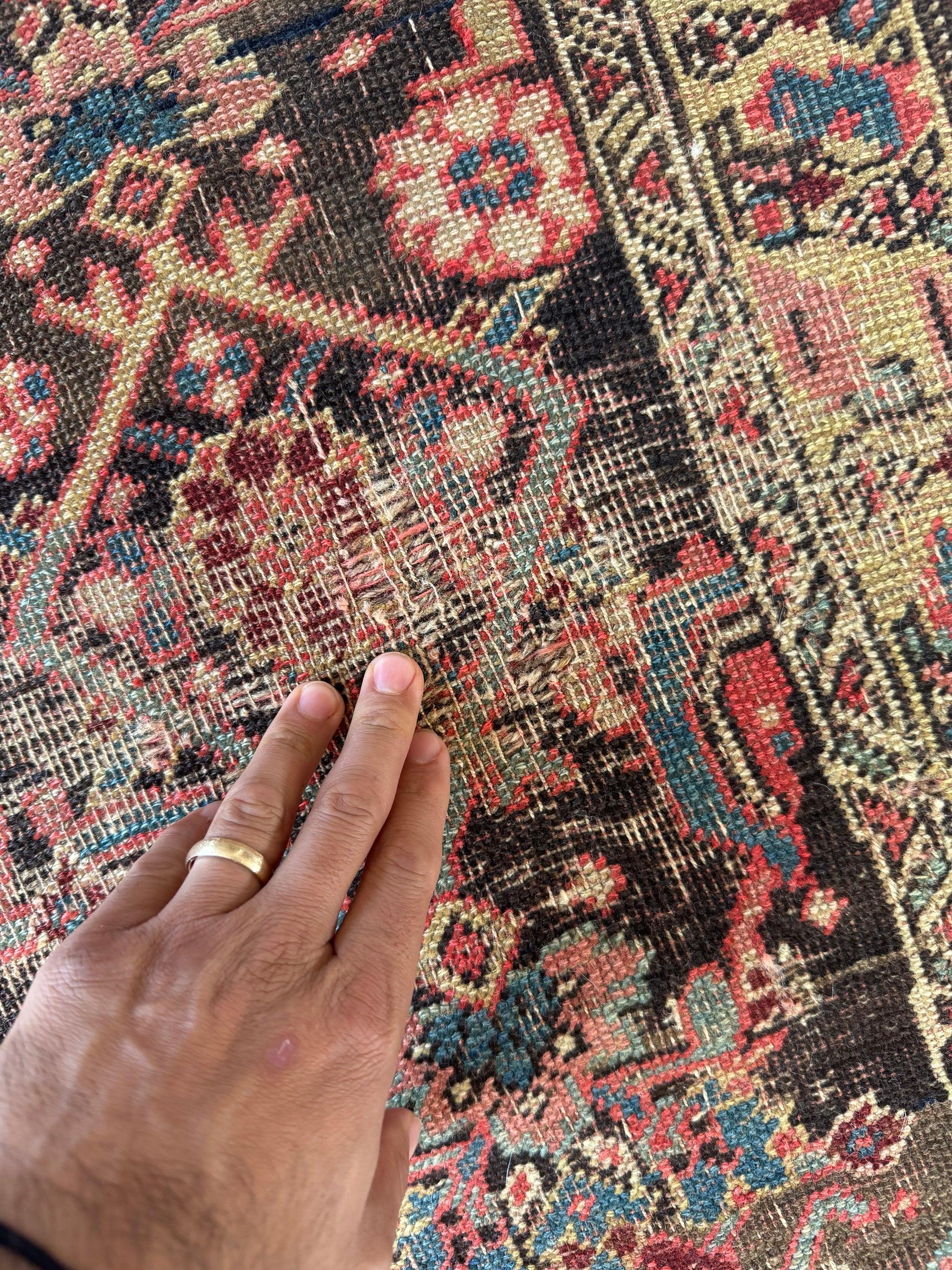 Antiker persischer Halvai Bidjar Sampler oder 