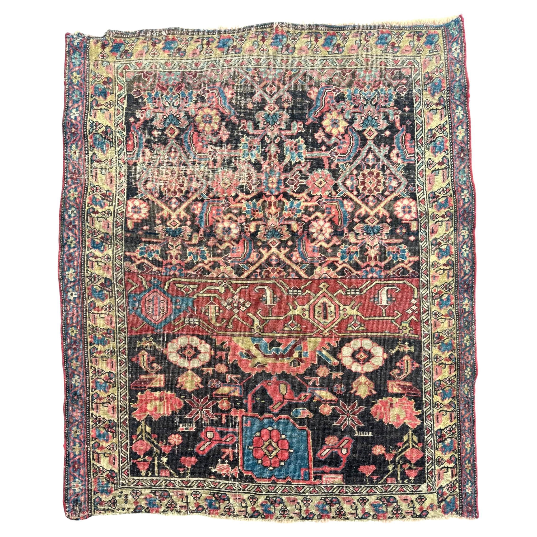 Antique Persian Halvai Bidjar Sampler or "Wagireh" Rug, c. 1900's