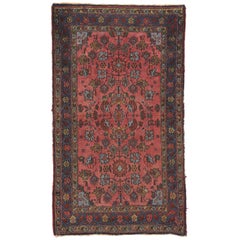 Antique Persian Hamadan Accent Rug with Rustic Style