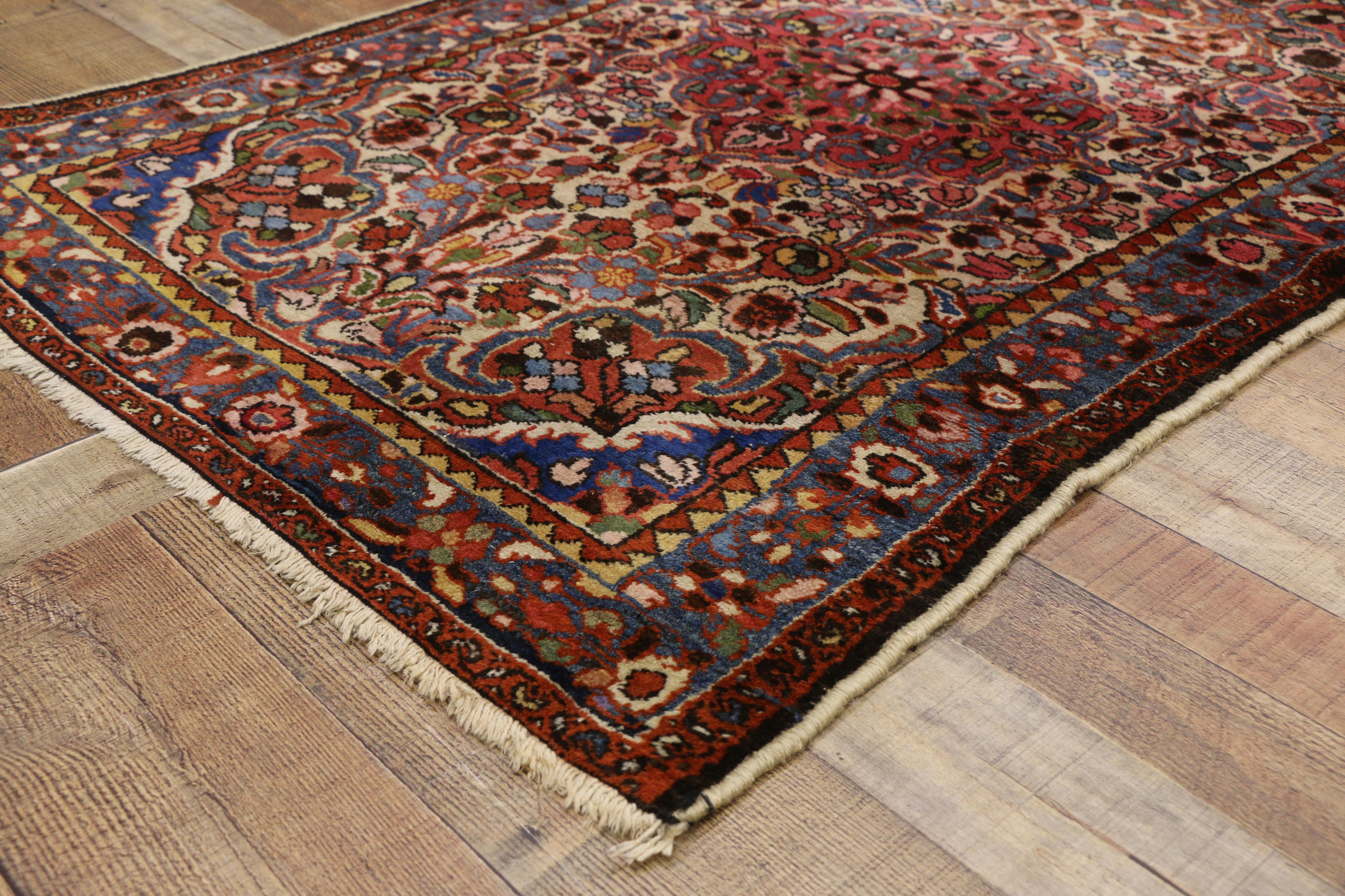 20th Century Antique Persian Hamadan Accent Rug with Traditional Style For Sale