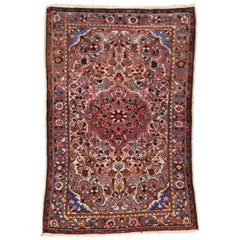 Ancien tapis persan d'appoint Hamadan de style traditionnel