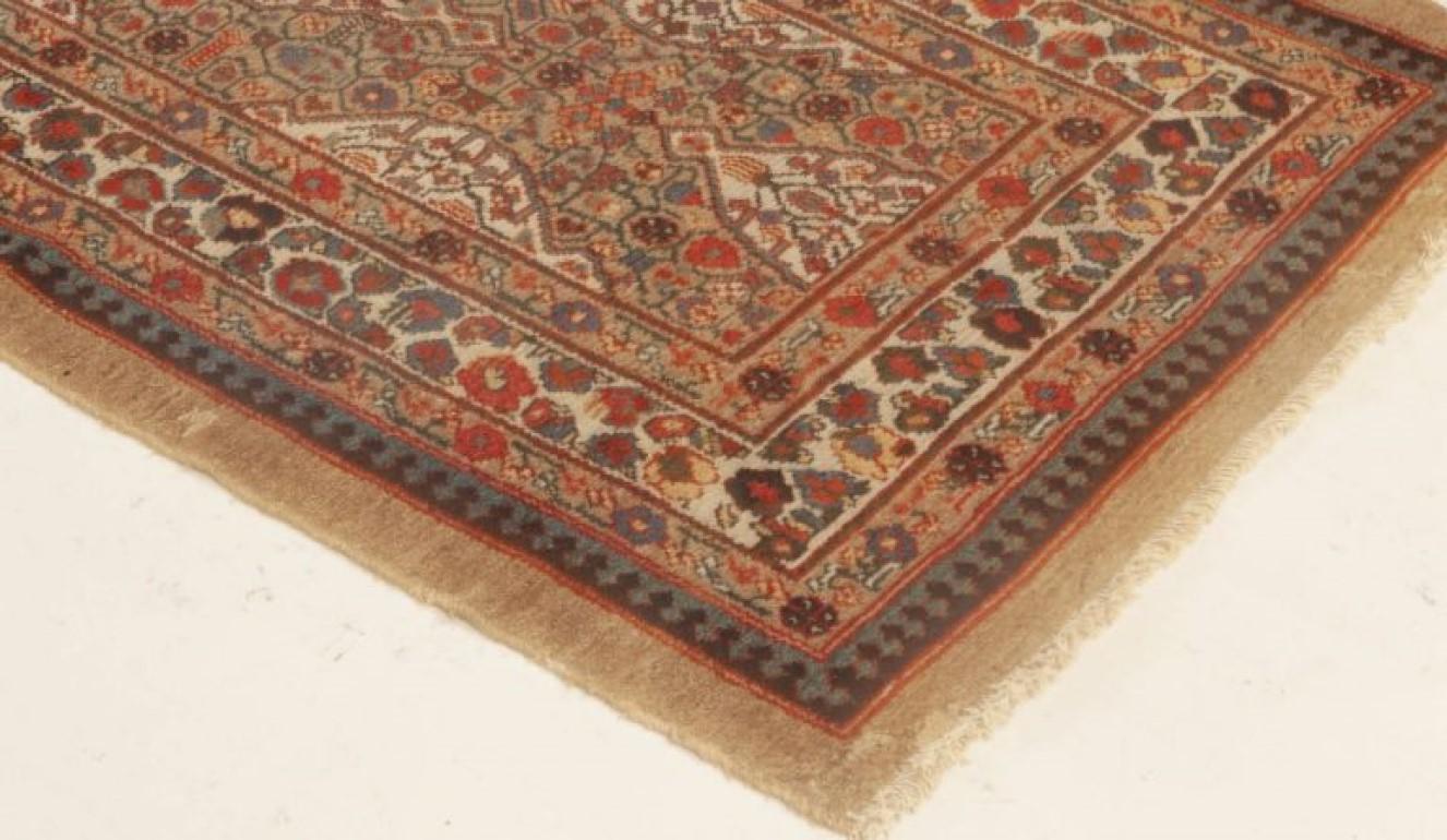 Antique Persian Hamadan Handmade Wool Runner For Sale 1
