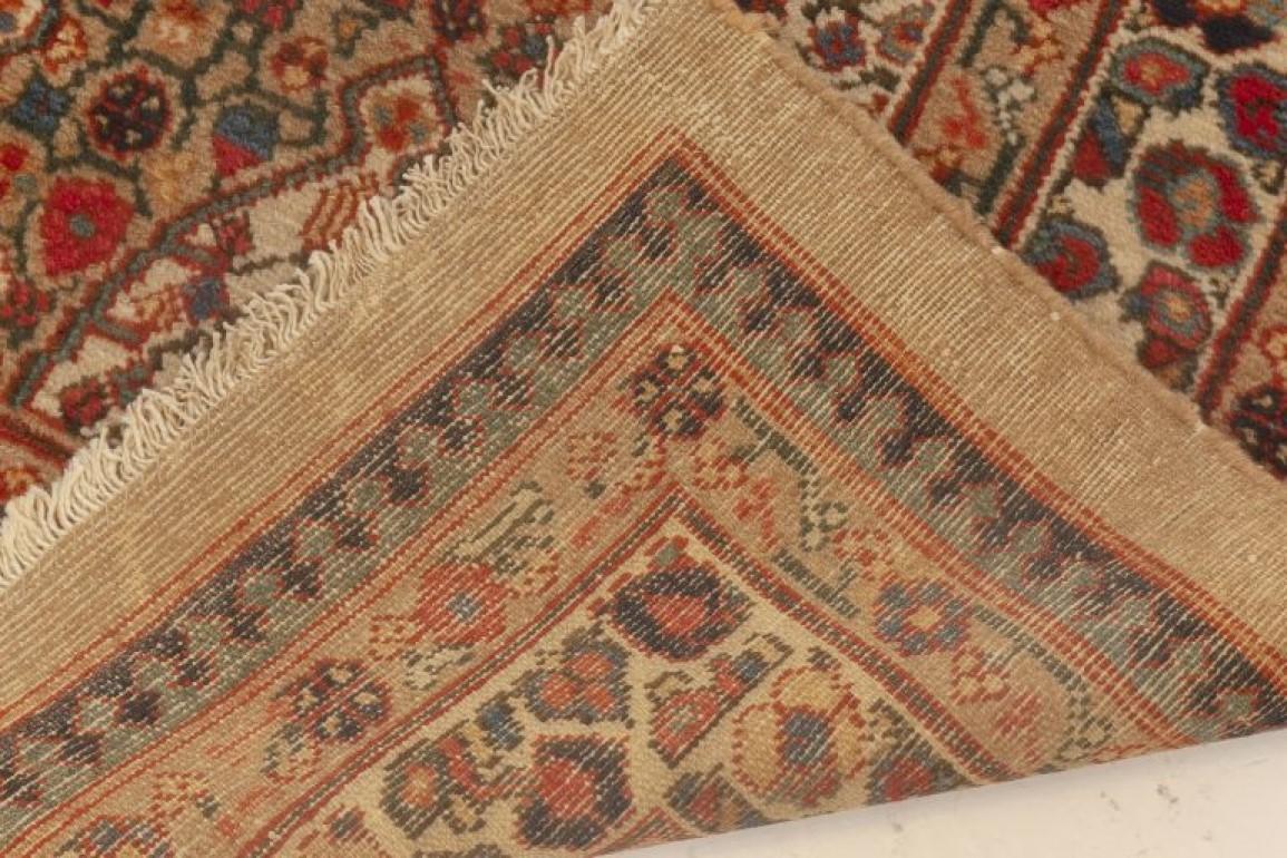 Antique Persian Hamadan Handmade Wool Runner For Sale 2