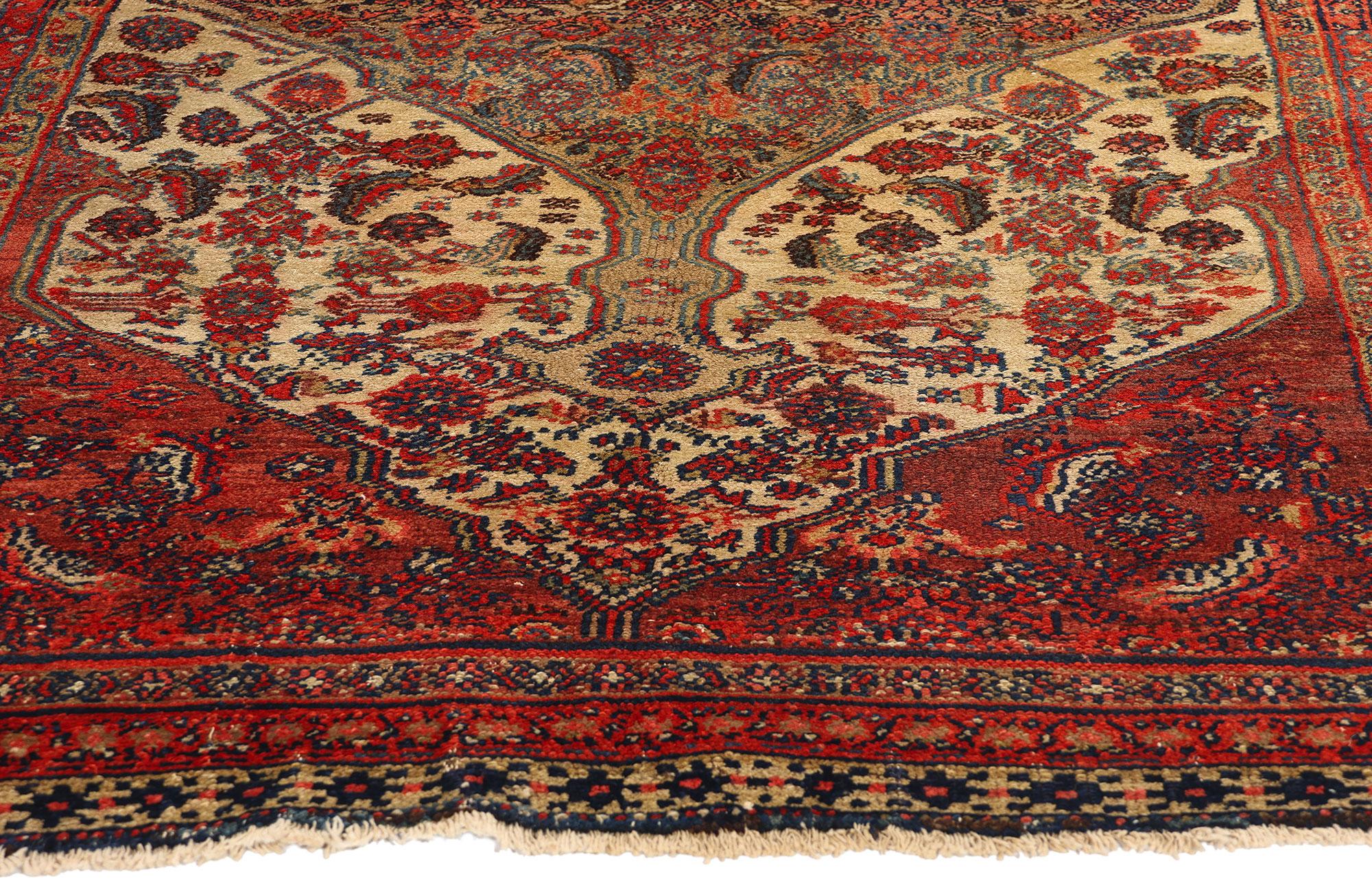 Hand-Knotted Antique Persian Hamadan Carpet For Sale