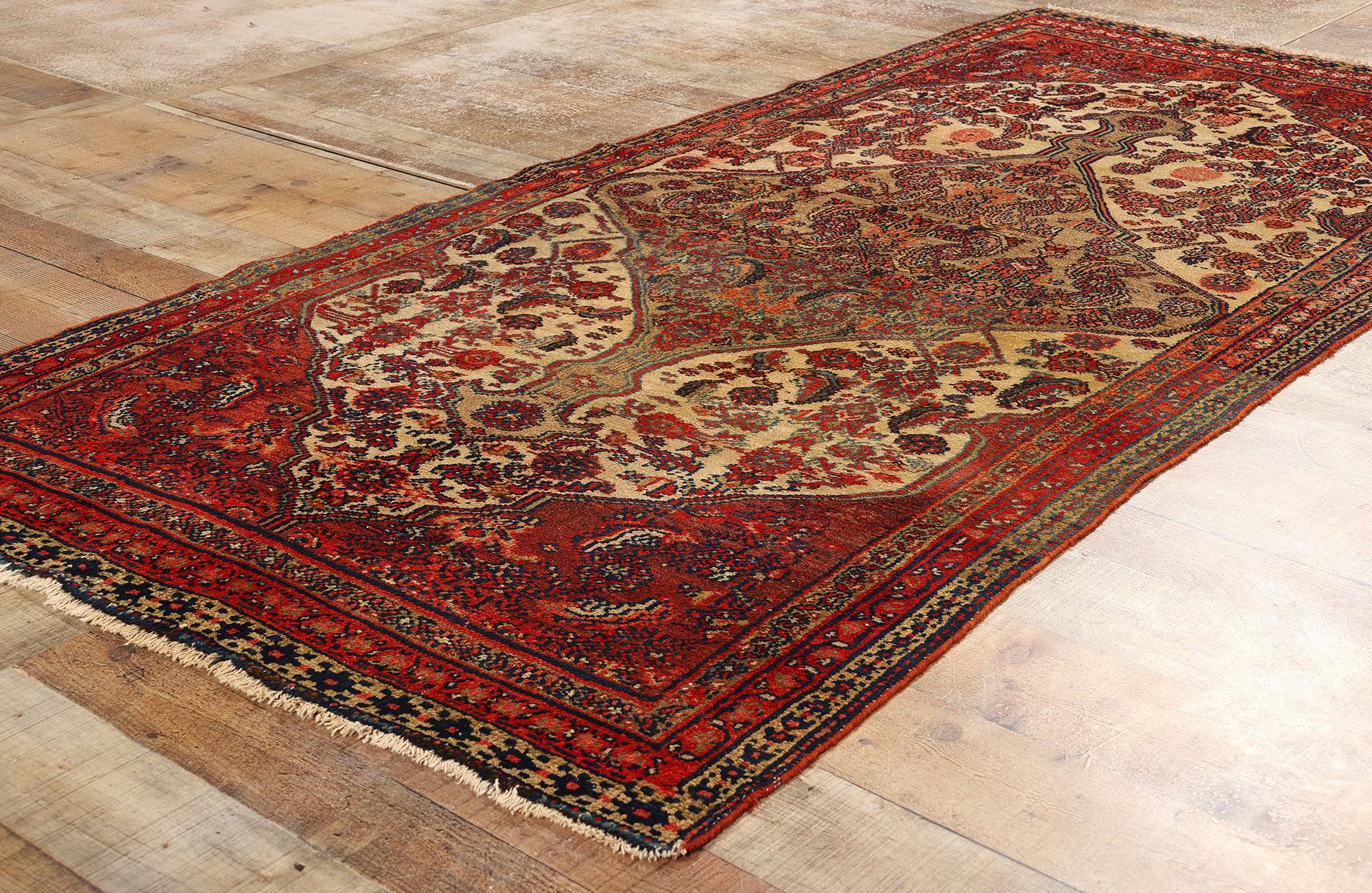 Wool Antique Persian Hamadan Carpet For Sale