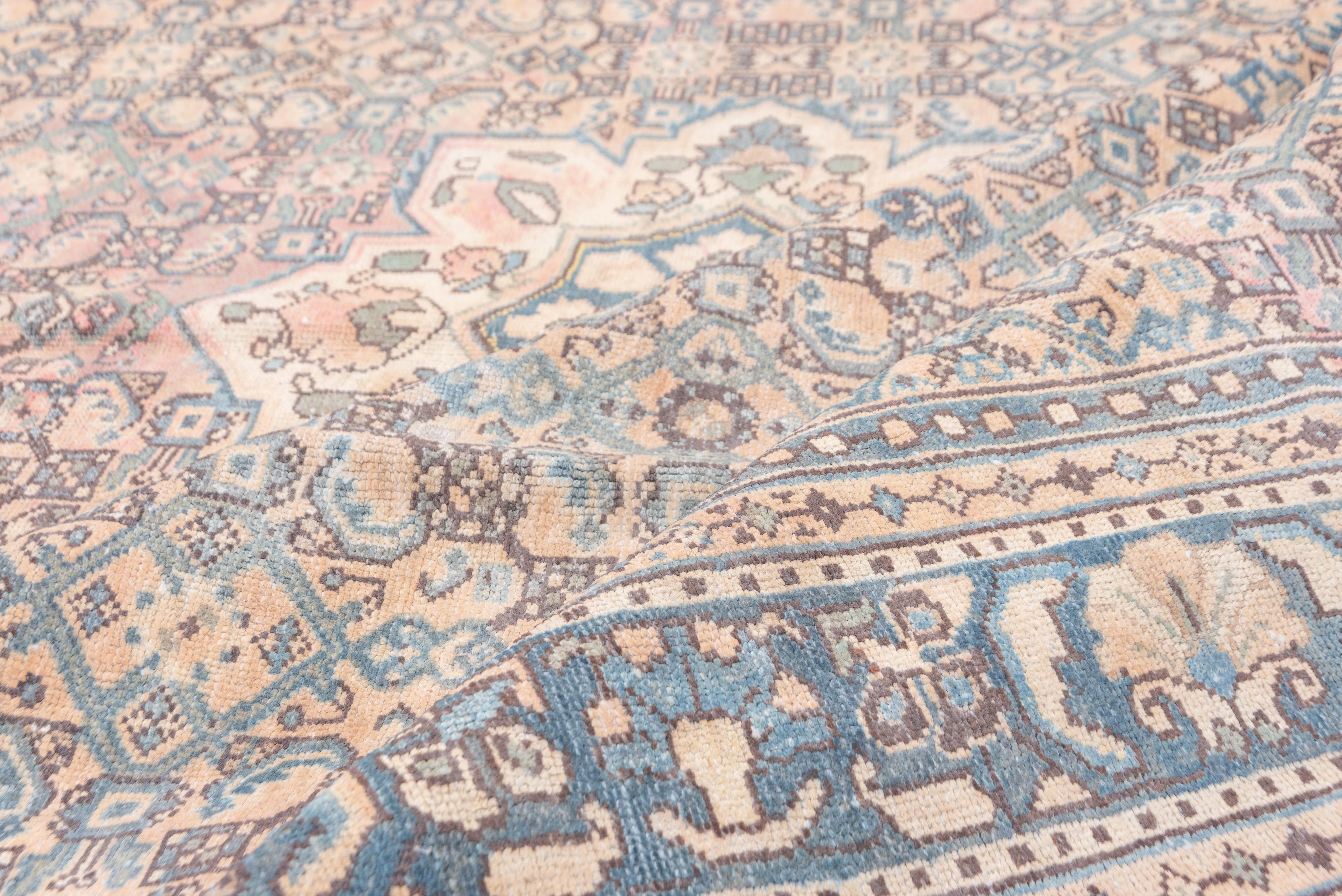 Hand-Knotted Antique Persian Hamadan Carpet, Soft Colors, circa 1920s
