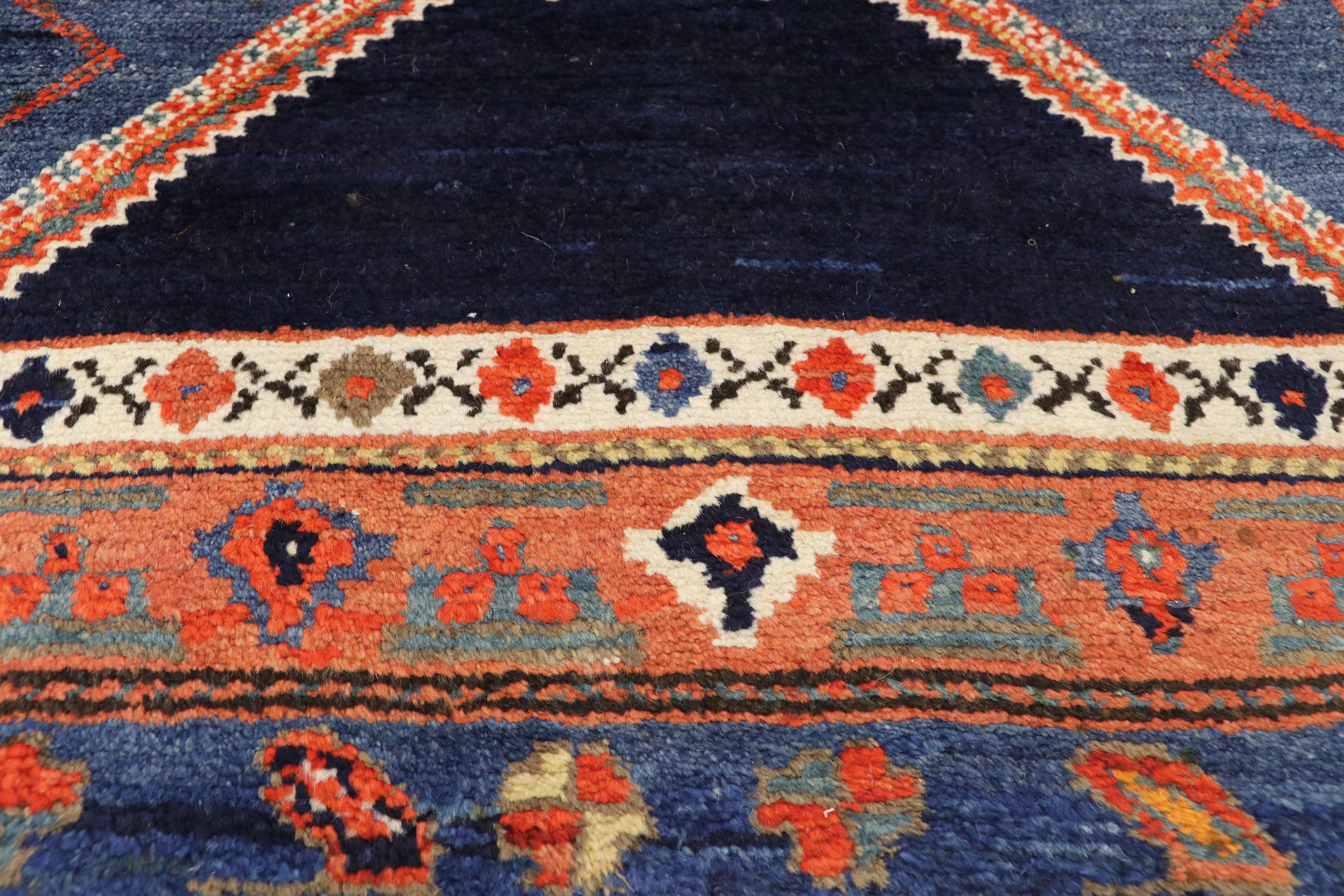 Antique Persian Hamadan Chenar Runner with Tribal Art Deco Style In Good Condition In Dallas, TX