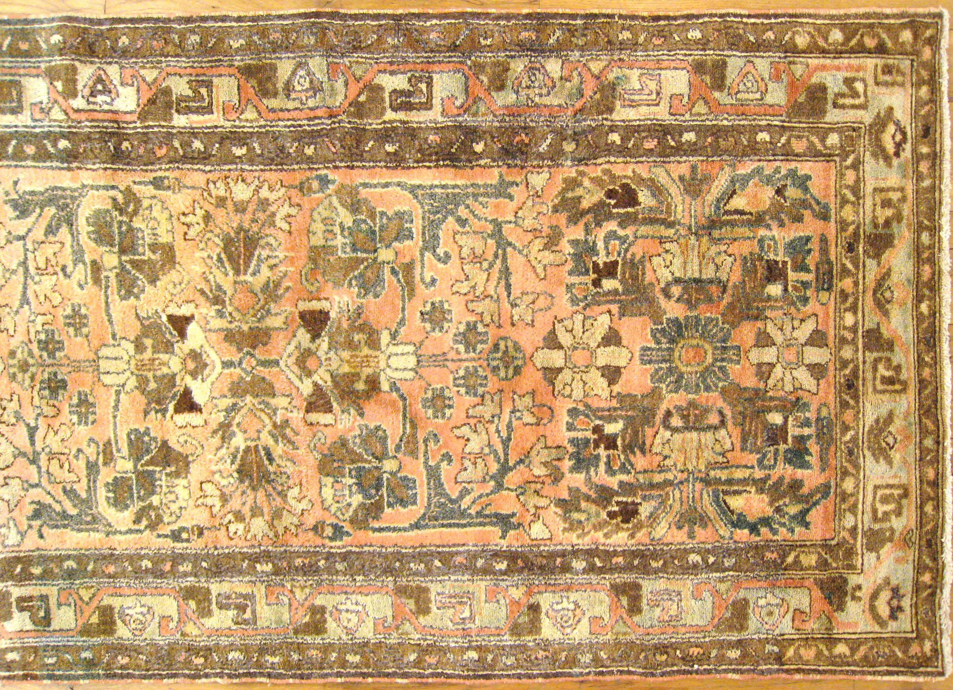 Hand-Knotted Antique Persian Hamadan Decorative Rug For Sale