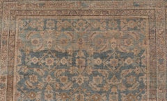 Antique Persian Hamadan Gallery Rug with Soft Blue Field and Allover Design